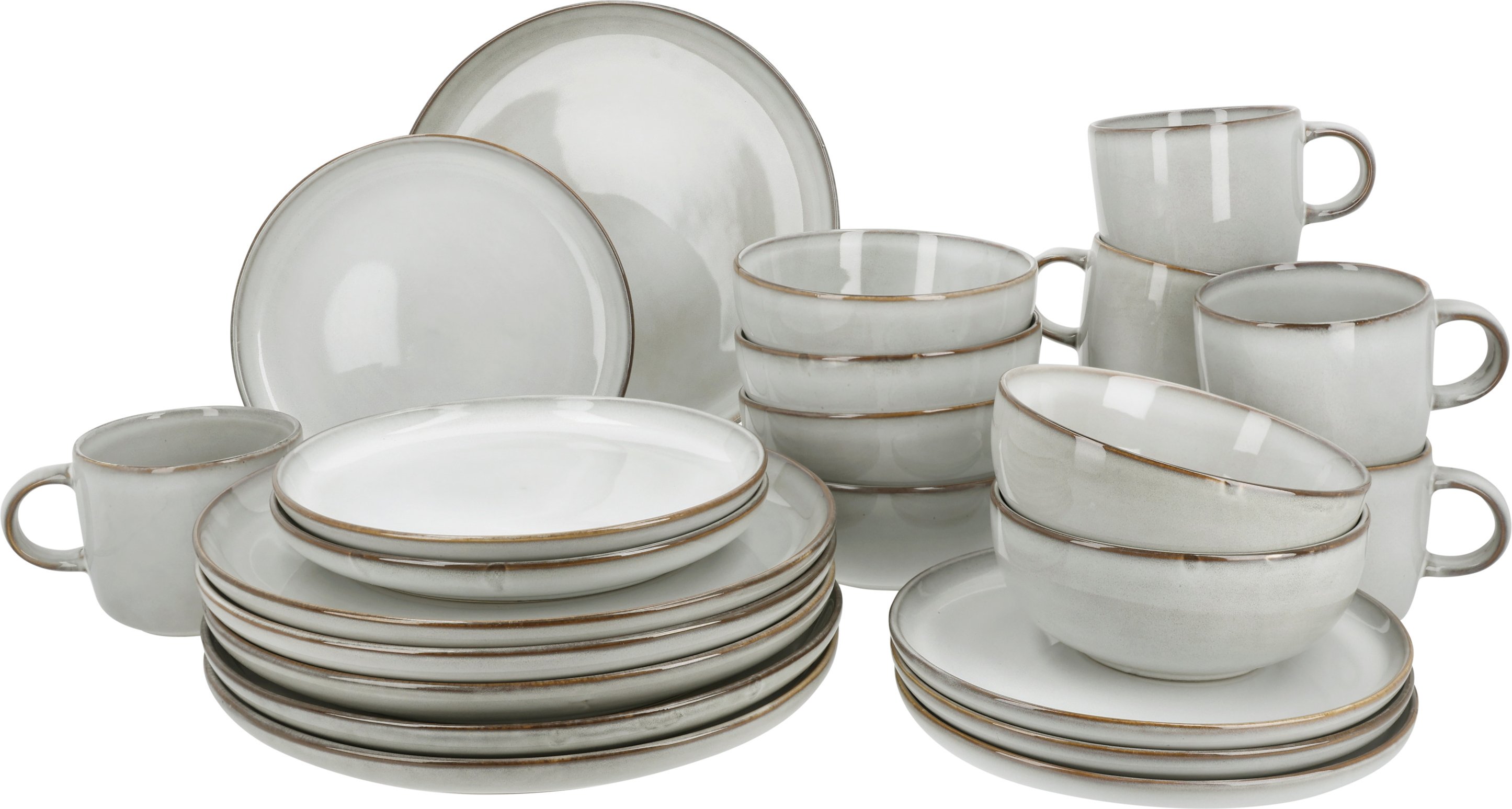 SILVERCREST® Geschirrset, 24-teilig (Grau)