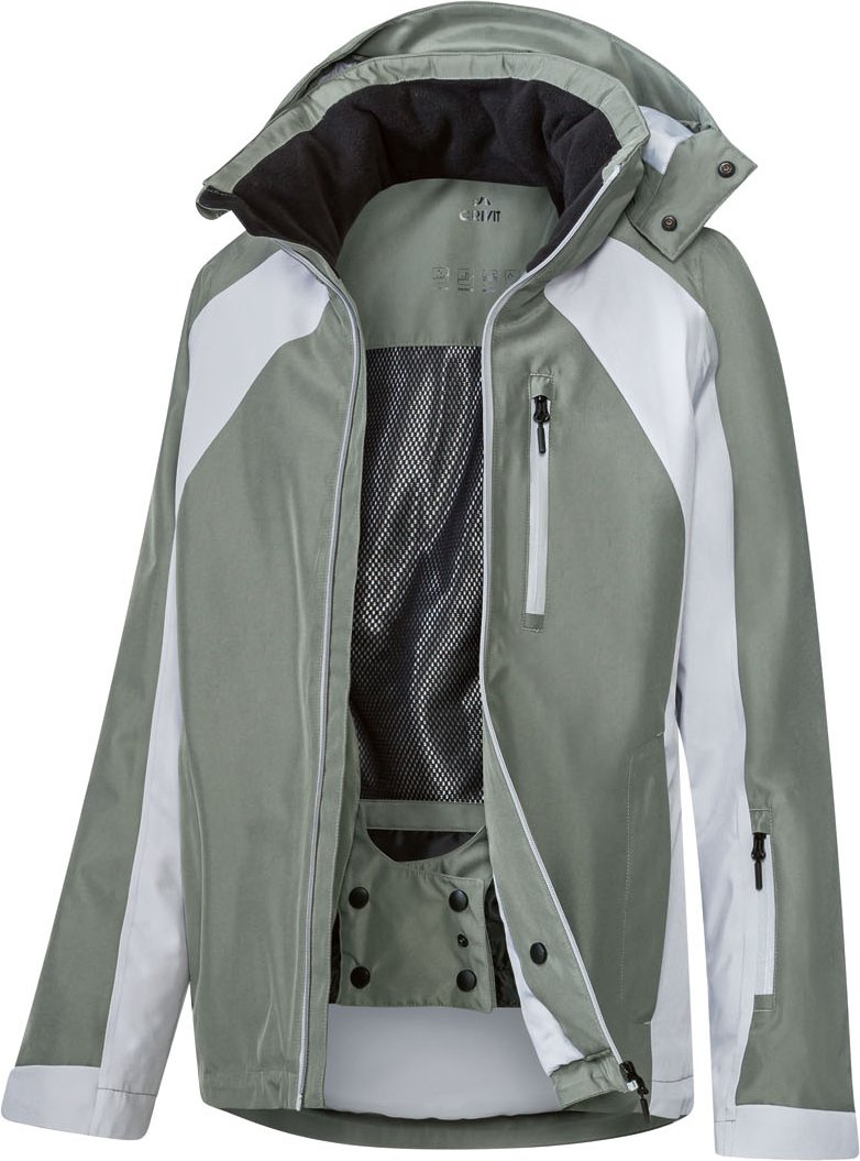 Thumbnail - CRIVIT Damen Skijacke (XS(32/34), grün/grau)