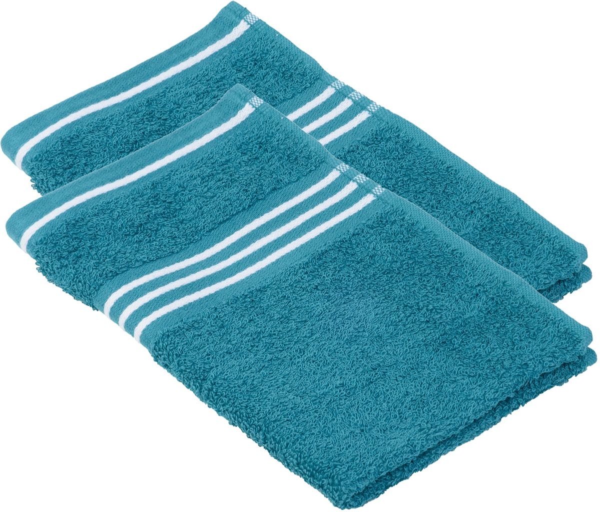Gözze Gästetuch Rio Doppelpack, je 30 x 50 cm (petrol)