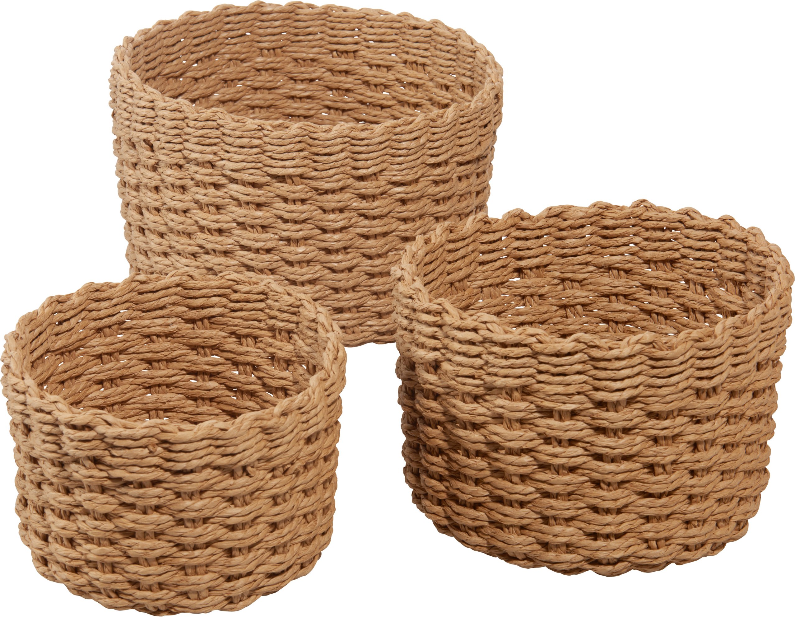 LIVARNO home Aufbewahrungskörbe Papierseil (3er Set rund)