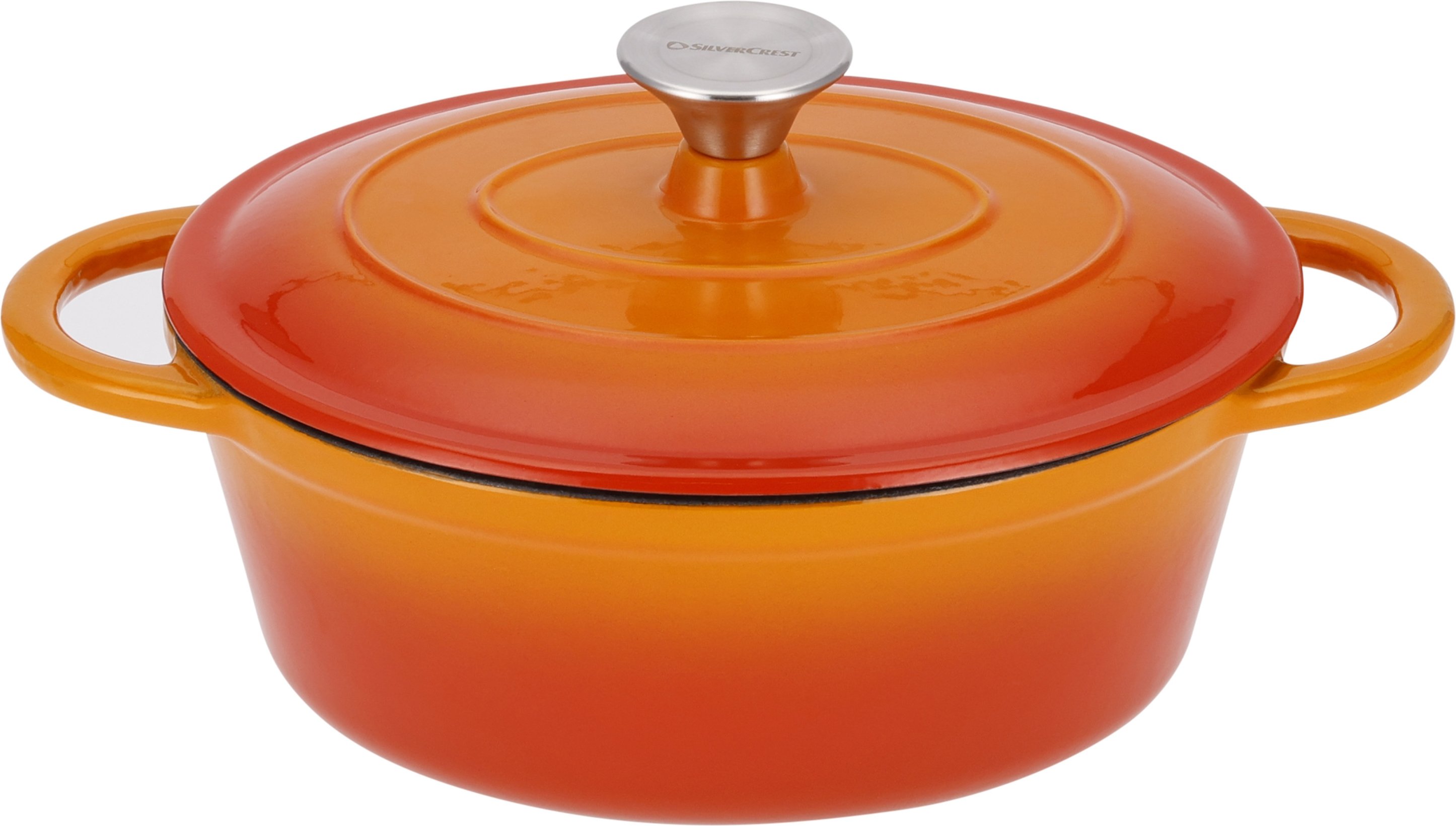 SILVERCREST® Bräter Gusseisen 25 cm / 3,0 Liter (Orange)