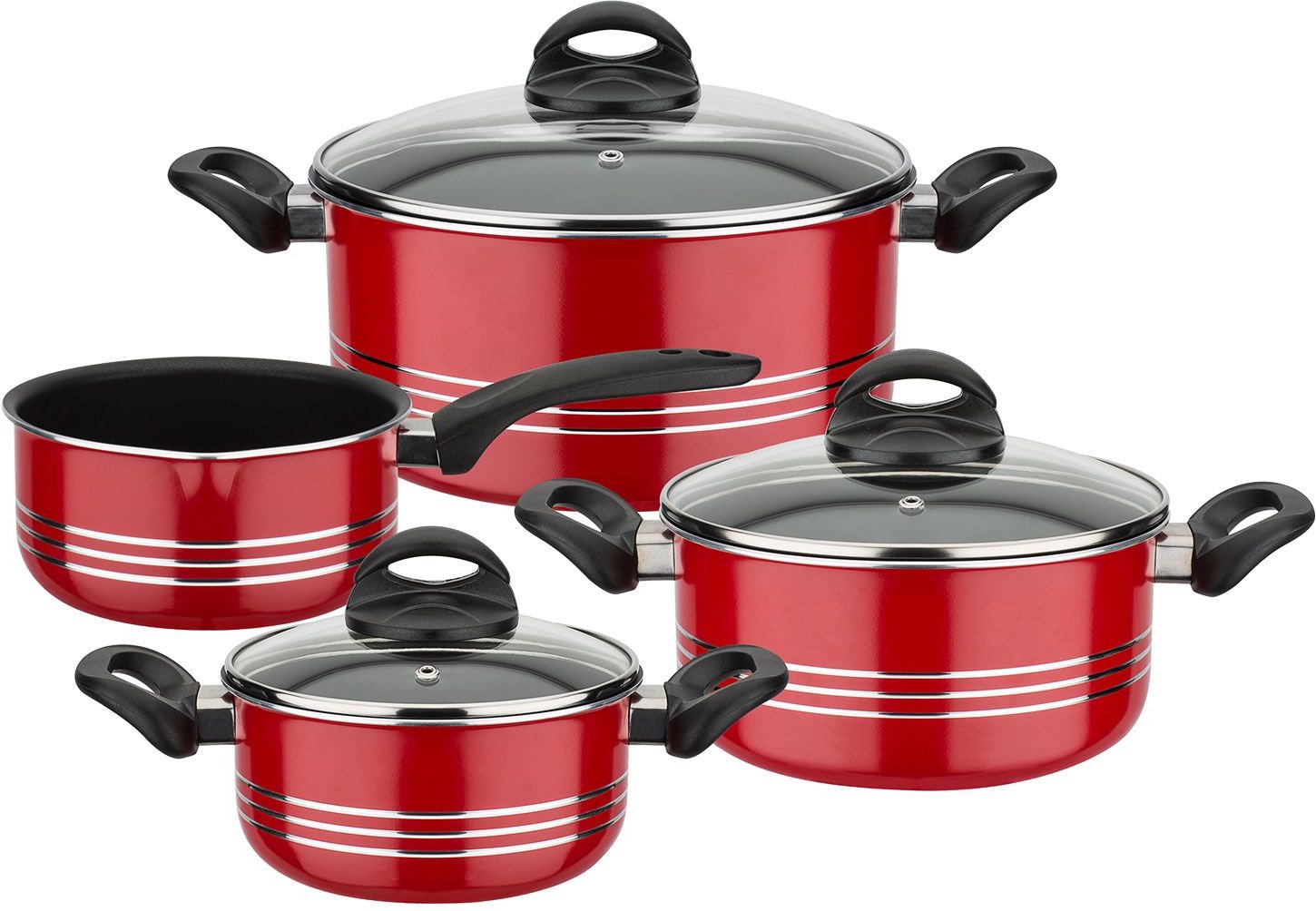 GSW Kochtopf-Set Milano Color 7-teilig (Rot)