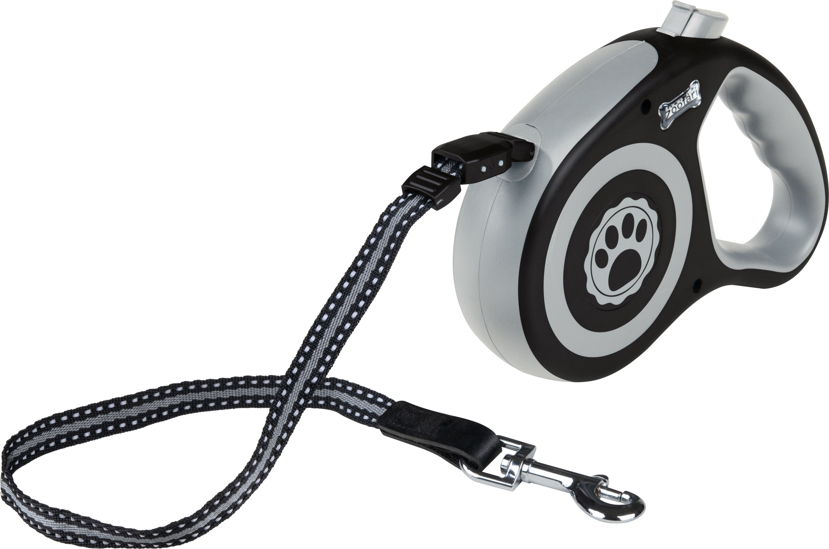 zoofari® Ausziehleine mit Rückzugmechanismus, 5 m (Groß, Schwarz)""