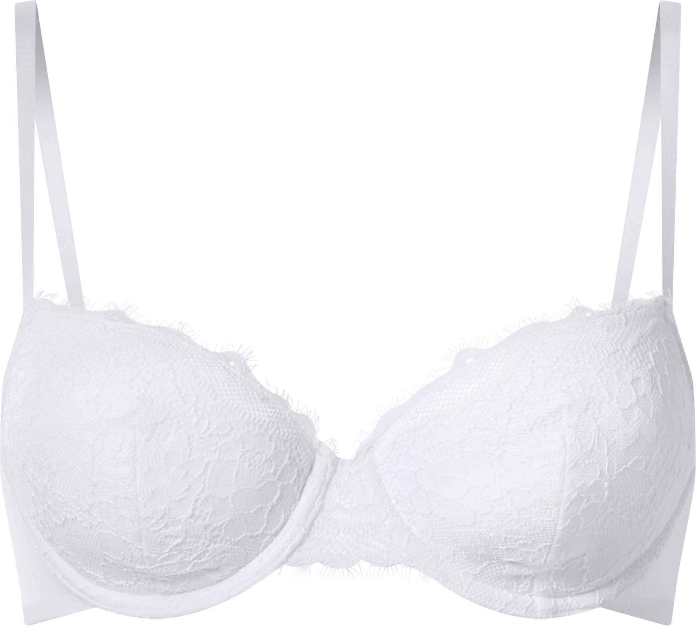 esmara® Damen Bügel BH mit Spitze/Mesh (Weiß, 75B)