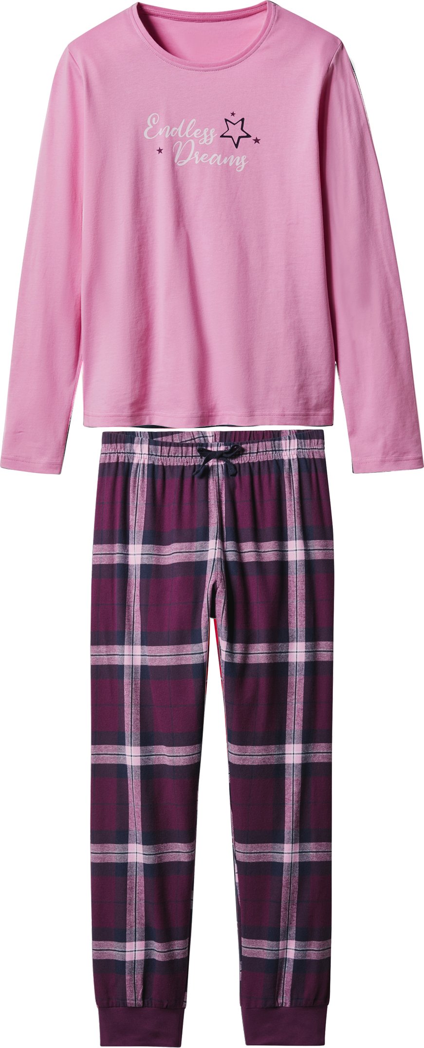 Thumbnail - esmara® Kinder Pyjama mit Hose aus Flanell (Rosa, 146/152)
