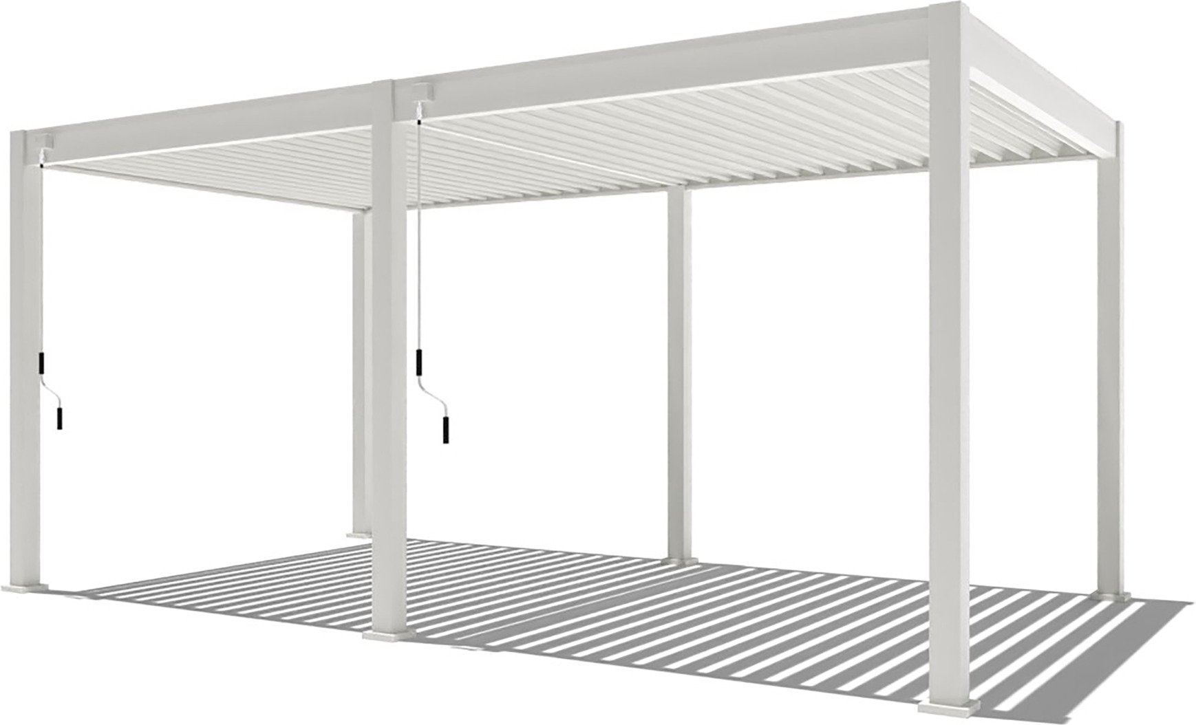 Pergoline Pavillon »Trumpf«, mit verschließbaren Stahl-Lamellen (Weiß, 3 x 5,3 m)