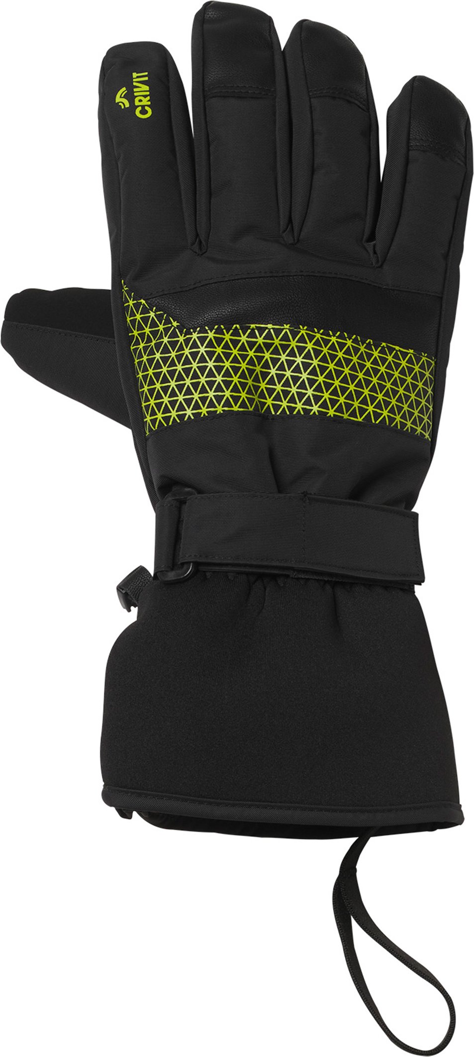 CRIVIT Damen Herren Handschuhe Ski (7,5, schwarz/lime)