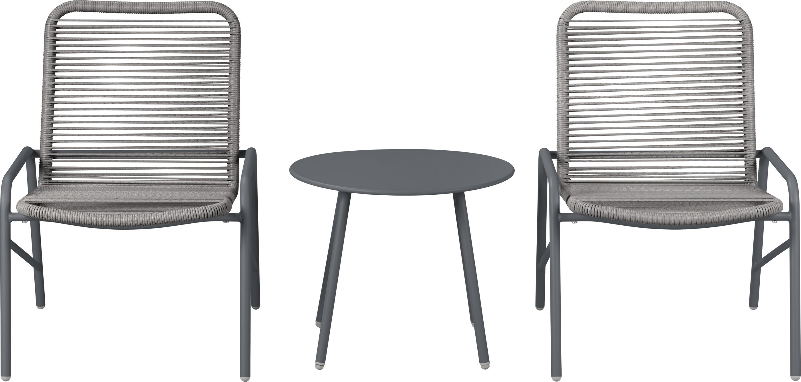 LIVARNO® Gartenmöbel-Set Metall 3 tlg. (Anthrazit)