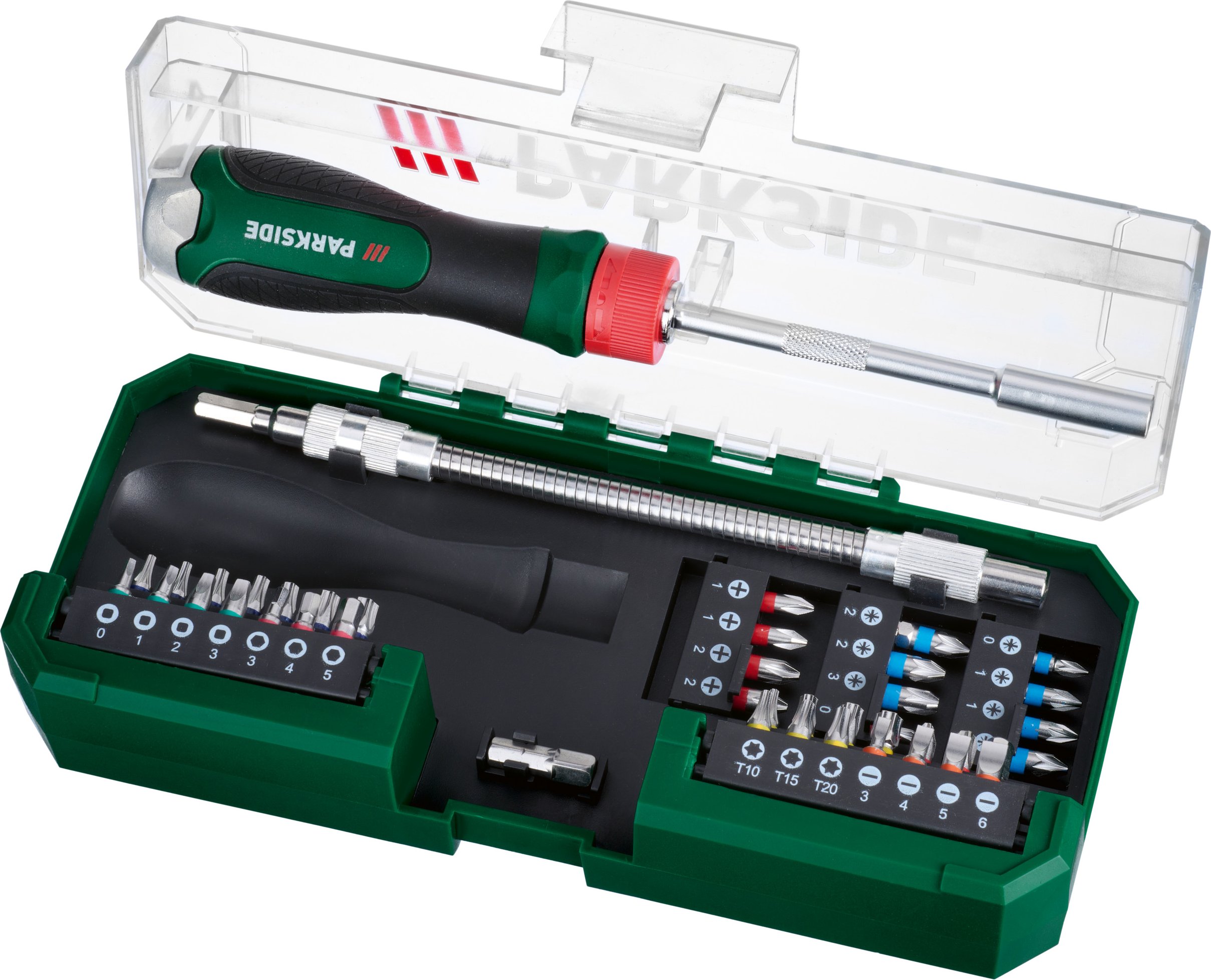 Thumbnail - PARKSIDE® Ratschen-Schraubendreher Bit-Set, in praktischer Kunststoffbox