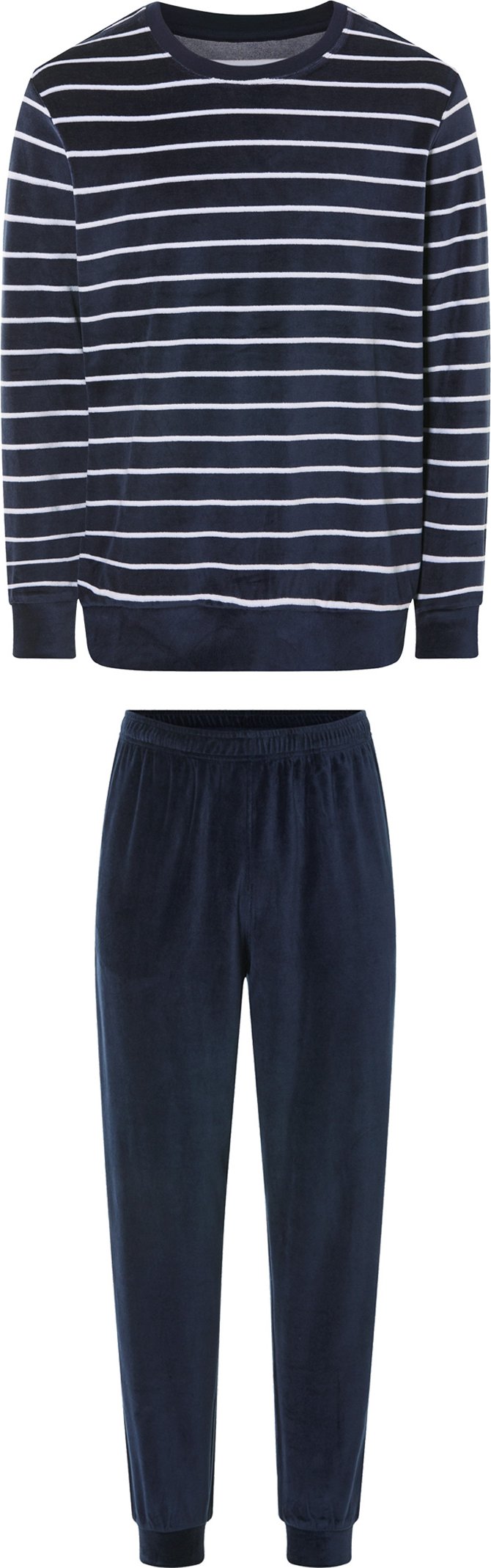 LIVERGY® Herren Pyjama (M(48/50), Streifen navy)