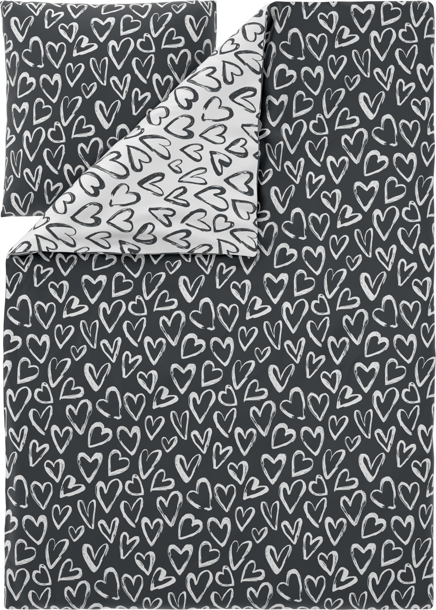 LIVARNO® Bettwäsche Edel-Renforcé 135 x 200 cm (Achtung: LV OSDE) (Herzen)