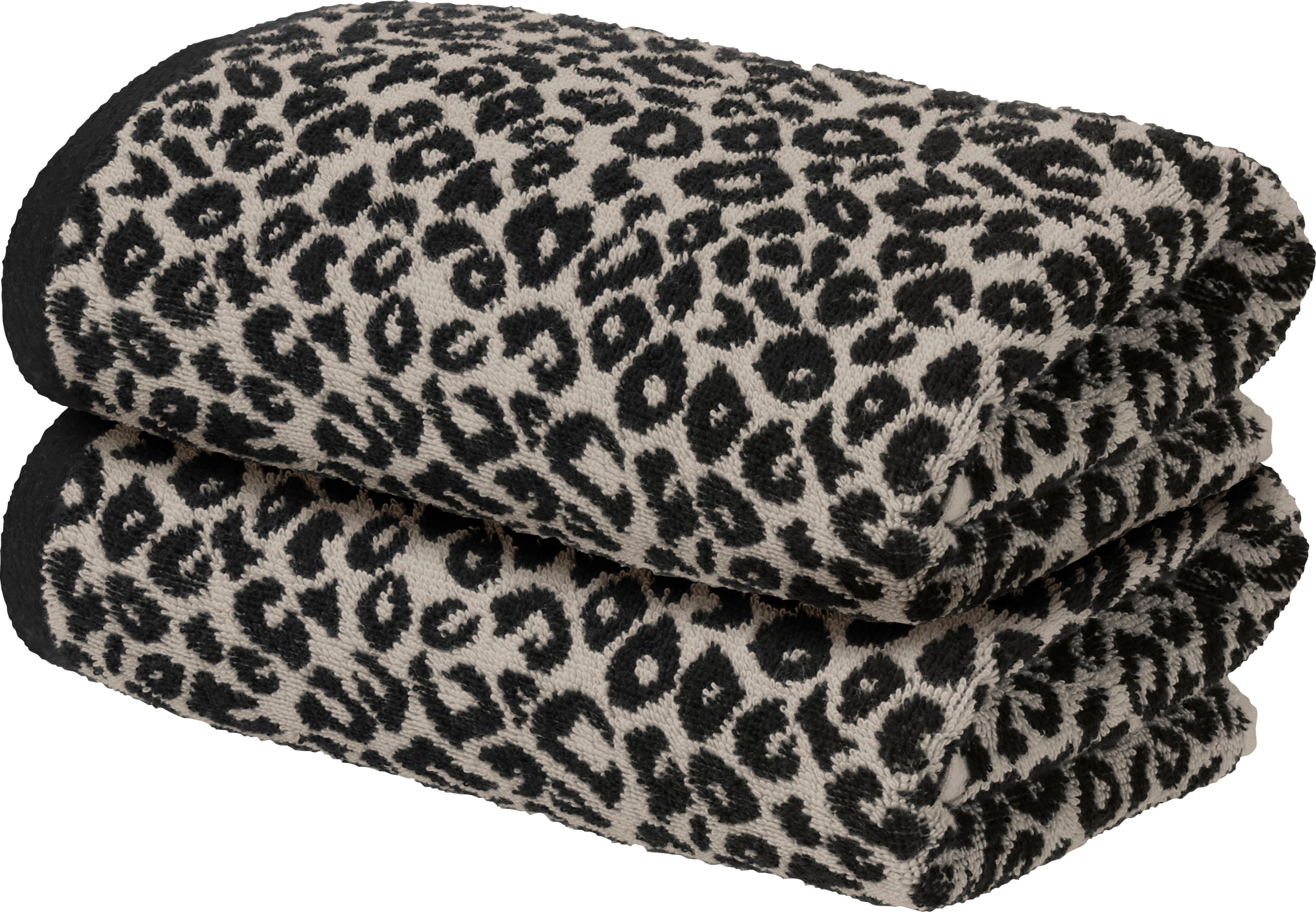 LIVARNO® Handtuch Fashion Leo 500gsm (Schwarz)