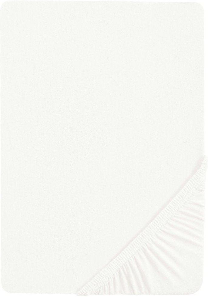 Biberna Feinjersey Spannbettlaken (Weiss, 90 - 100 x 200 cm)