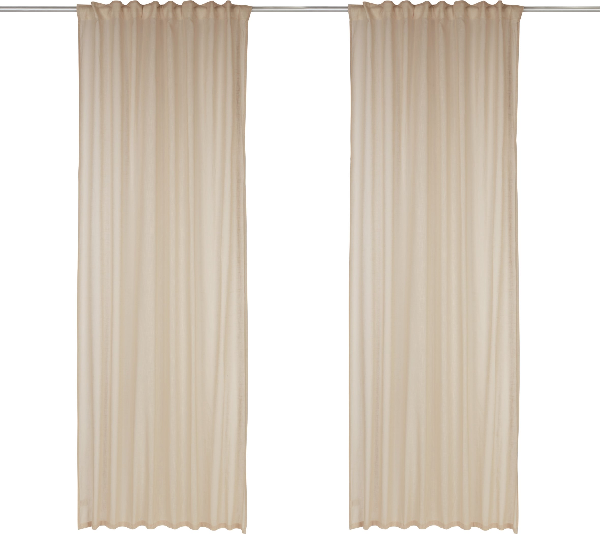 LIVARNO home Vorhangschal-Set, 2-teilig (Beige)