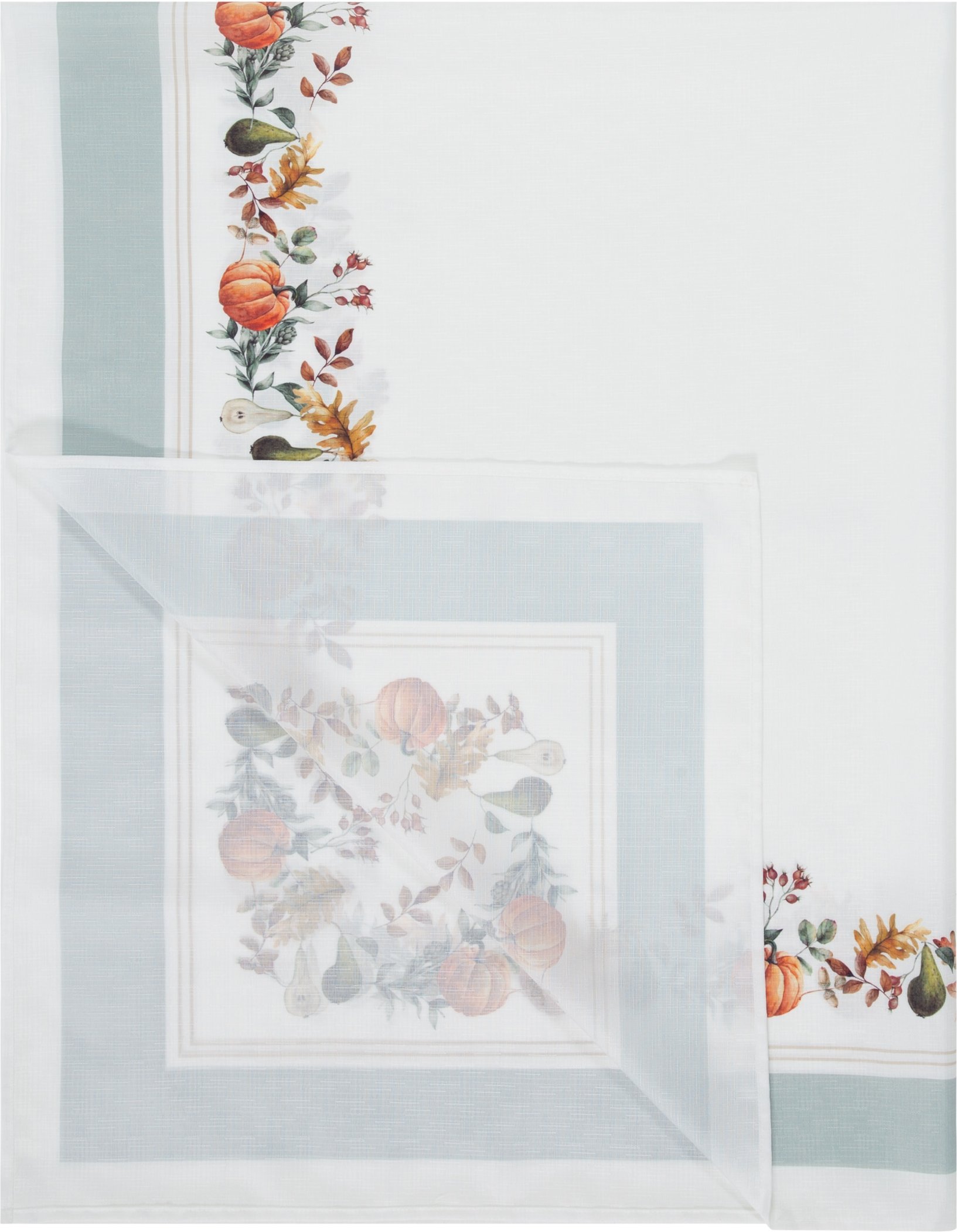 LIVARNO home Tischdecke / Tischläufer-Set, aus recyceltem Material (Tischdecke, Kürbis (Bordüre))