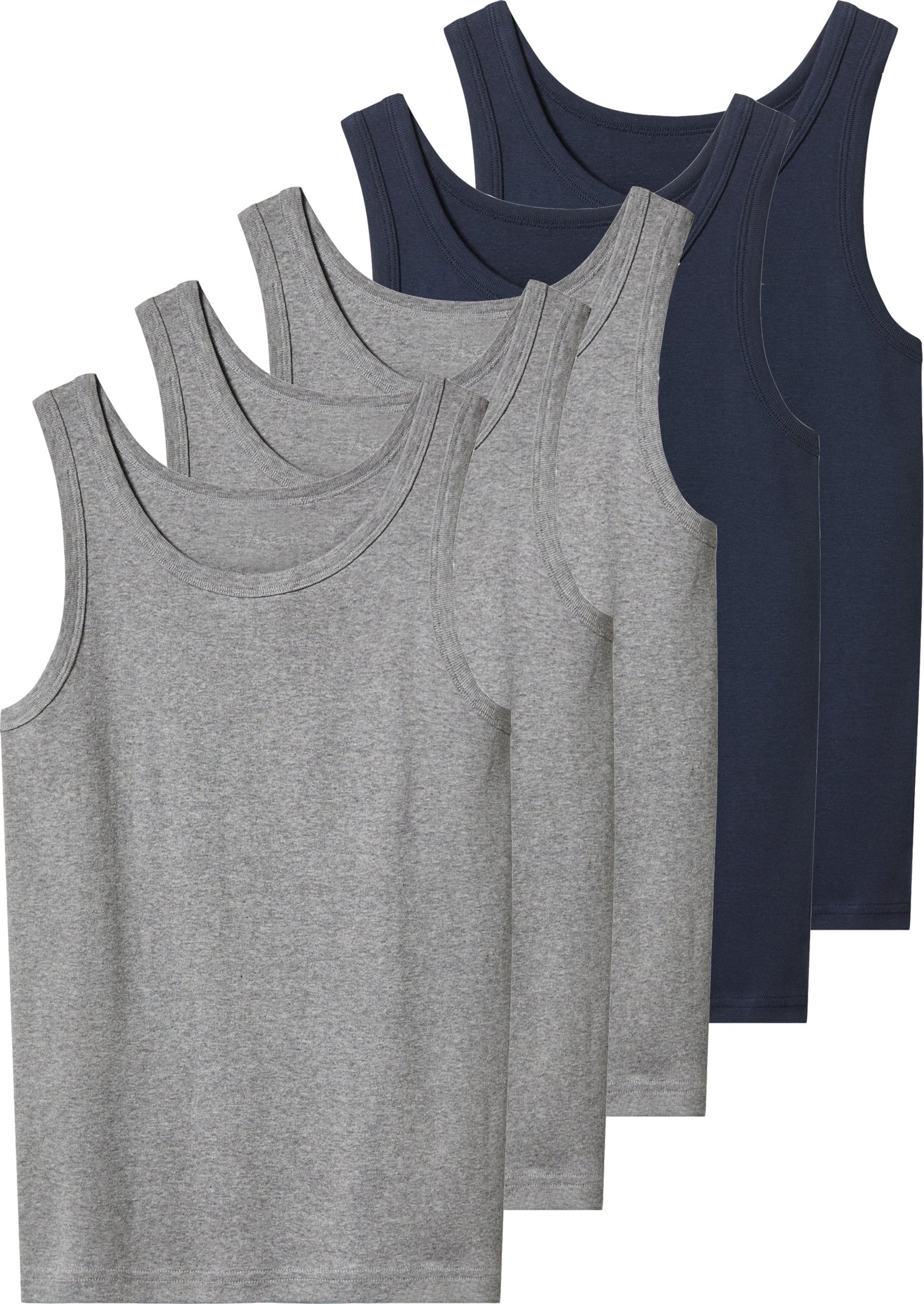esmara® Kinder Jungen Unterhemd, 5 Stück (grau/navy, 146/152)