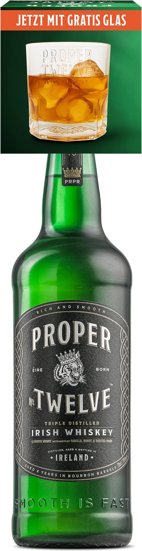 Proper No.Twelve Whiskey Irish Whiskey mit Glas 40% Vol