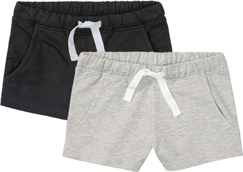 Thumbnail - pepperts!® Mädchen Sweatshorts 2er (158/164, schwarz/grau)