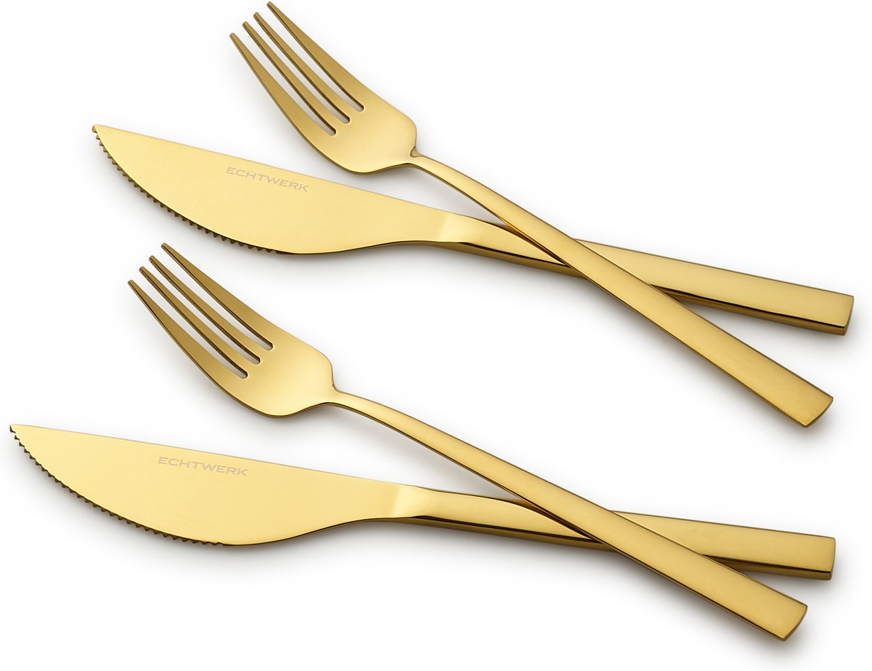 ECHTWERK Pizzabesteck Set "Bari" (Gold, 4tlg)