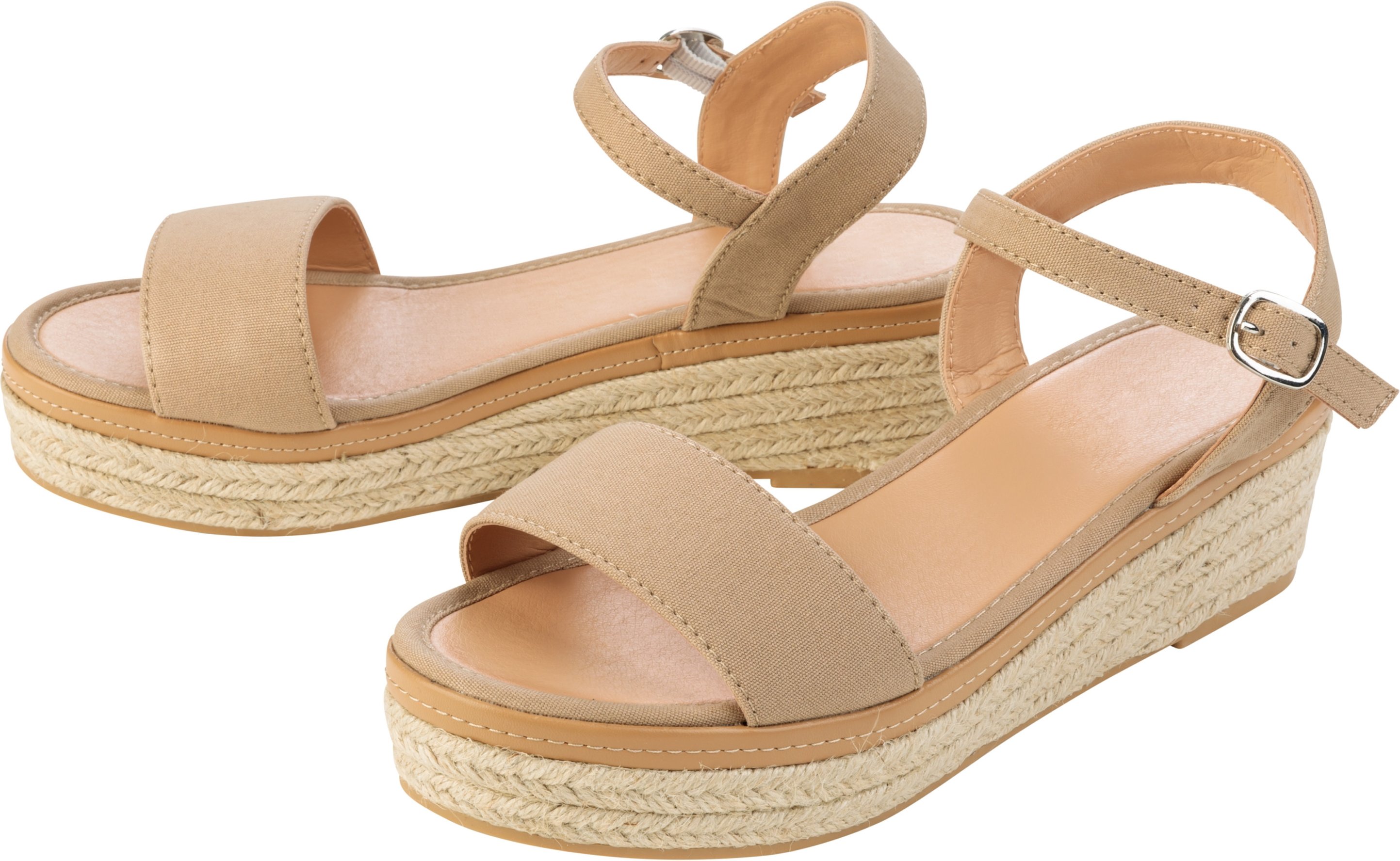 esmara® Damen Sandale Keilabsatz (Beige, 39)