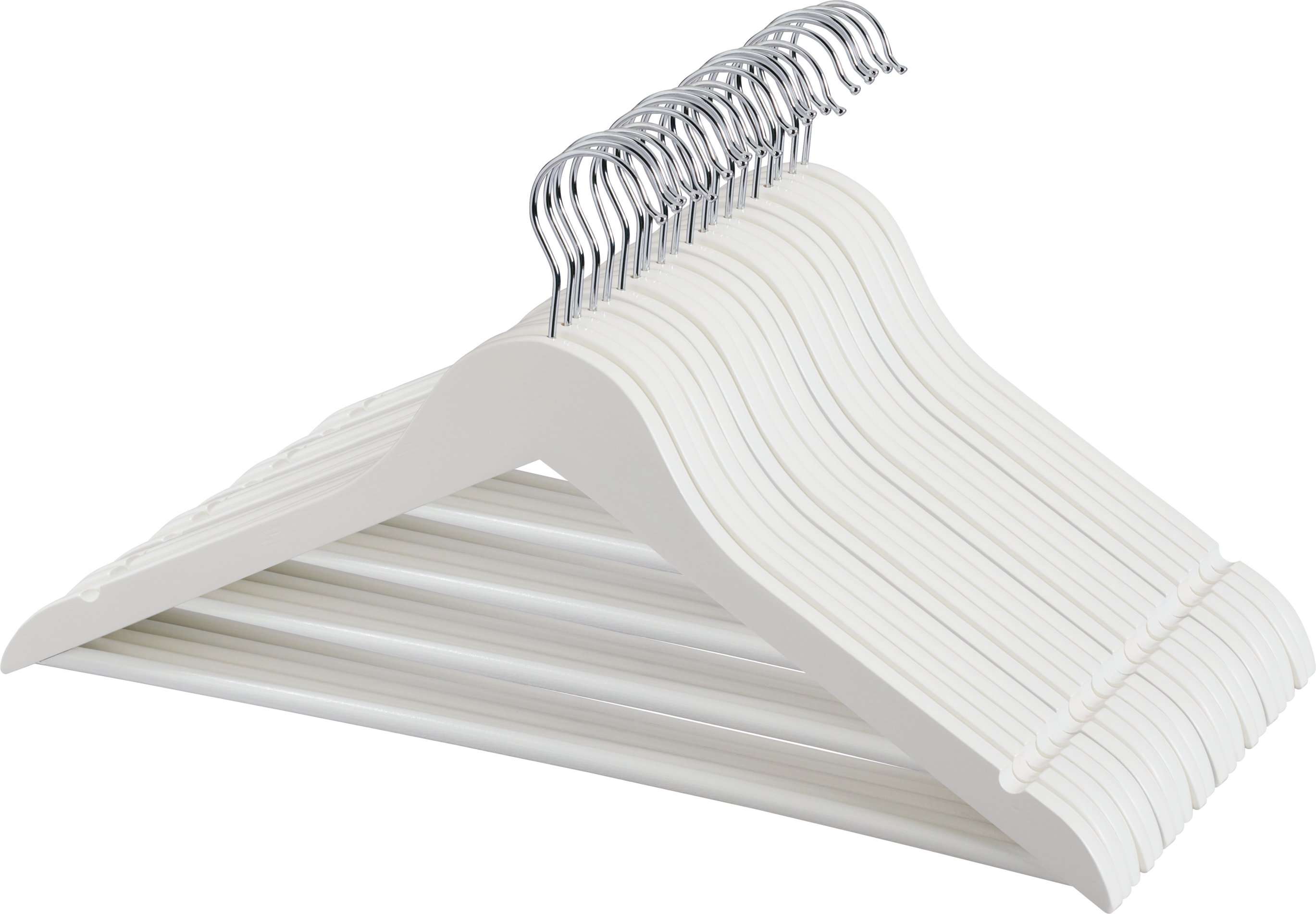 W5 Kleiderbügel Holz, 20 Stück (Weiß)