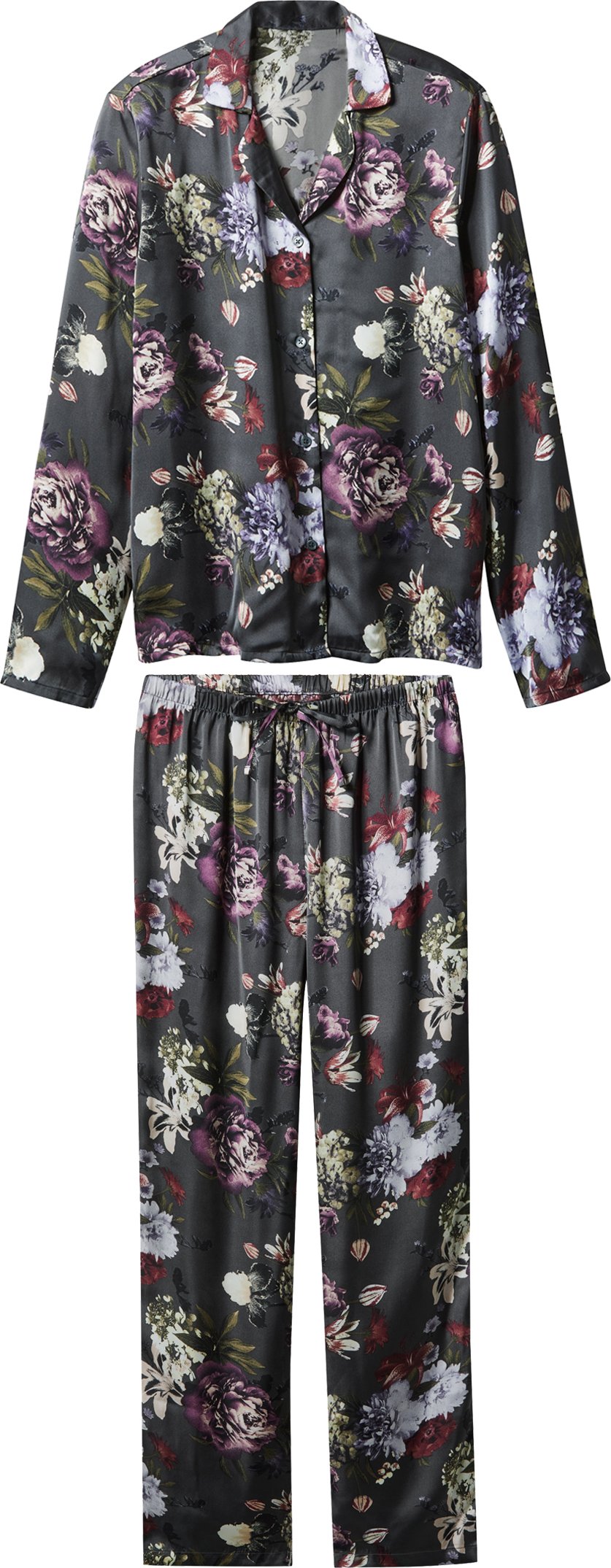 esmara® Damen Satin-Pyjama (Floral, L(44/46))