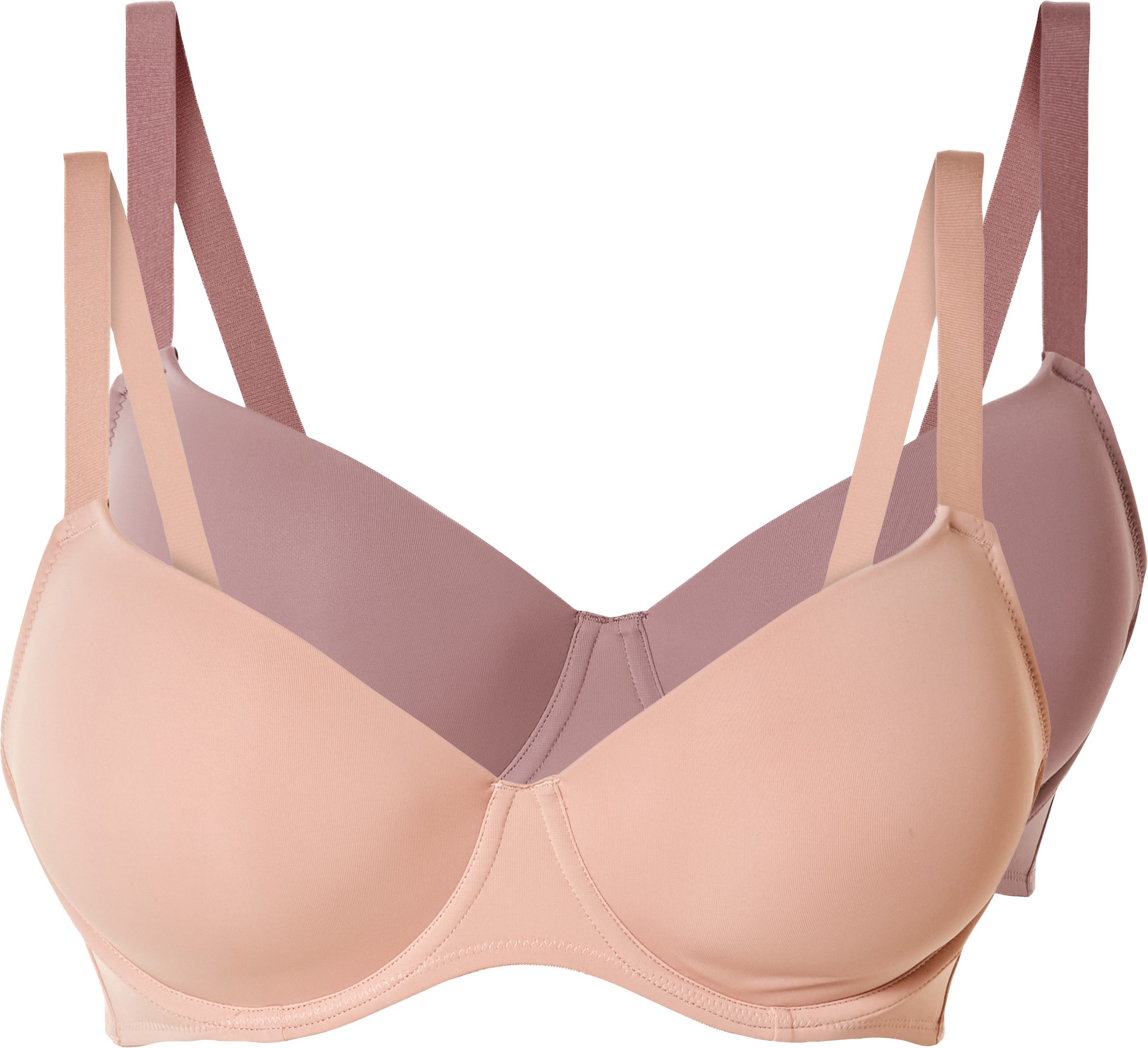 esmara® Damen Bügel BH gemouldet, 2 Stück (altrose/rose, 85D)