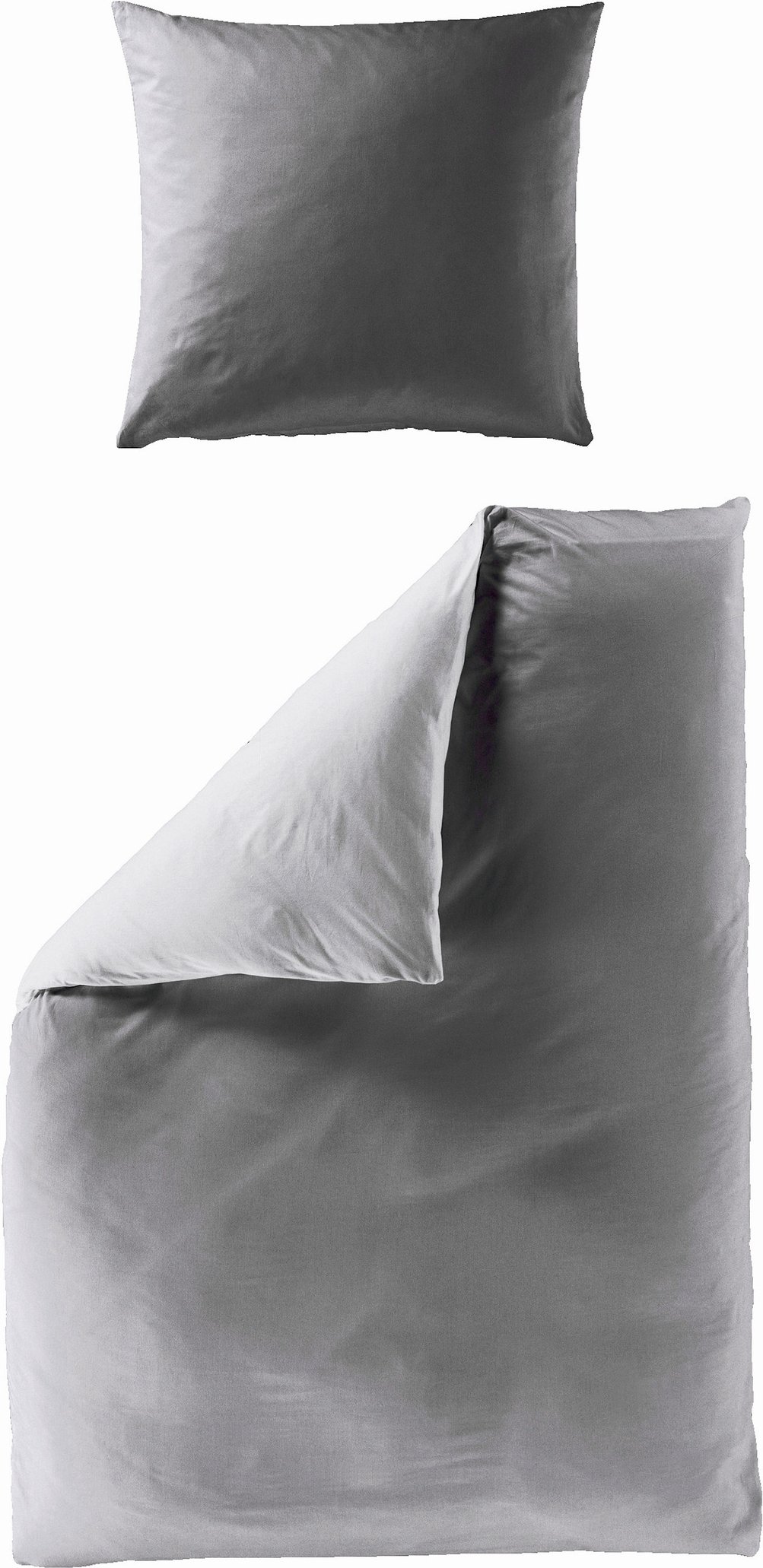 Bierbaum Renforcé Uni Bettwäsche (Stein, 135 x 200 + 80x80 cm)