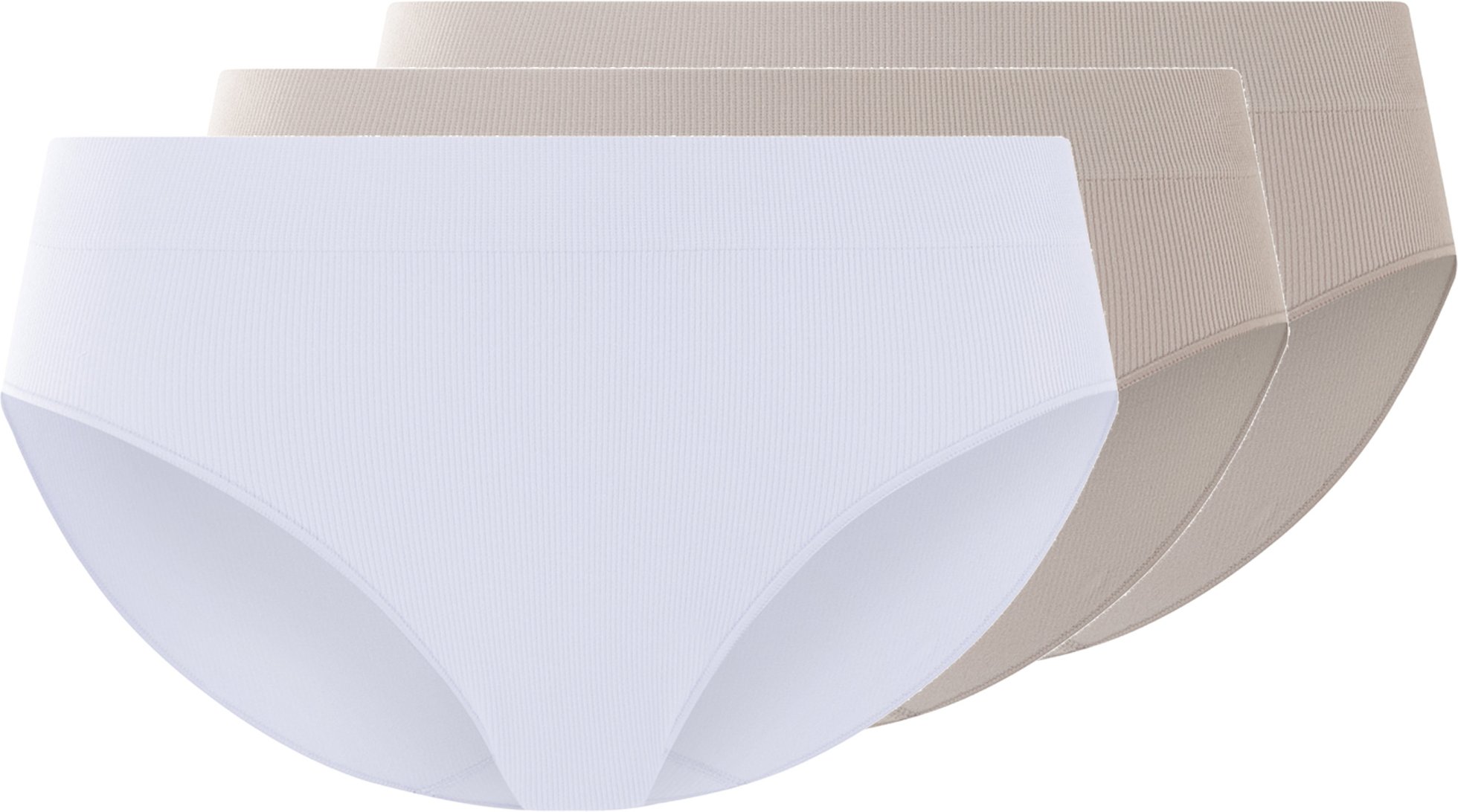 Thumbnail - esmara® Damen Slip Rippe seamless 3 Stück (Grau/Weiß, S(36/38))