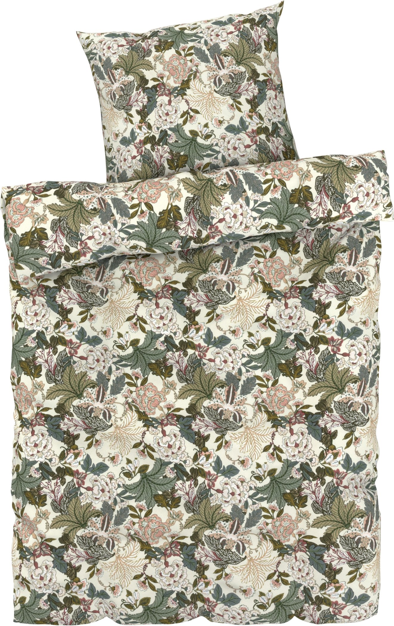 LIVARNO home Bettwäsche CVC Renforcé, 155 x 220 cm (Blumen)
