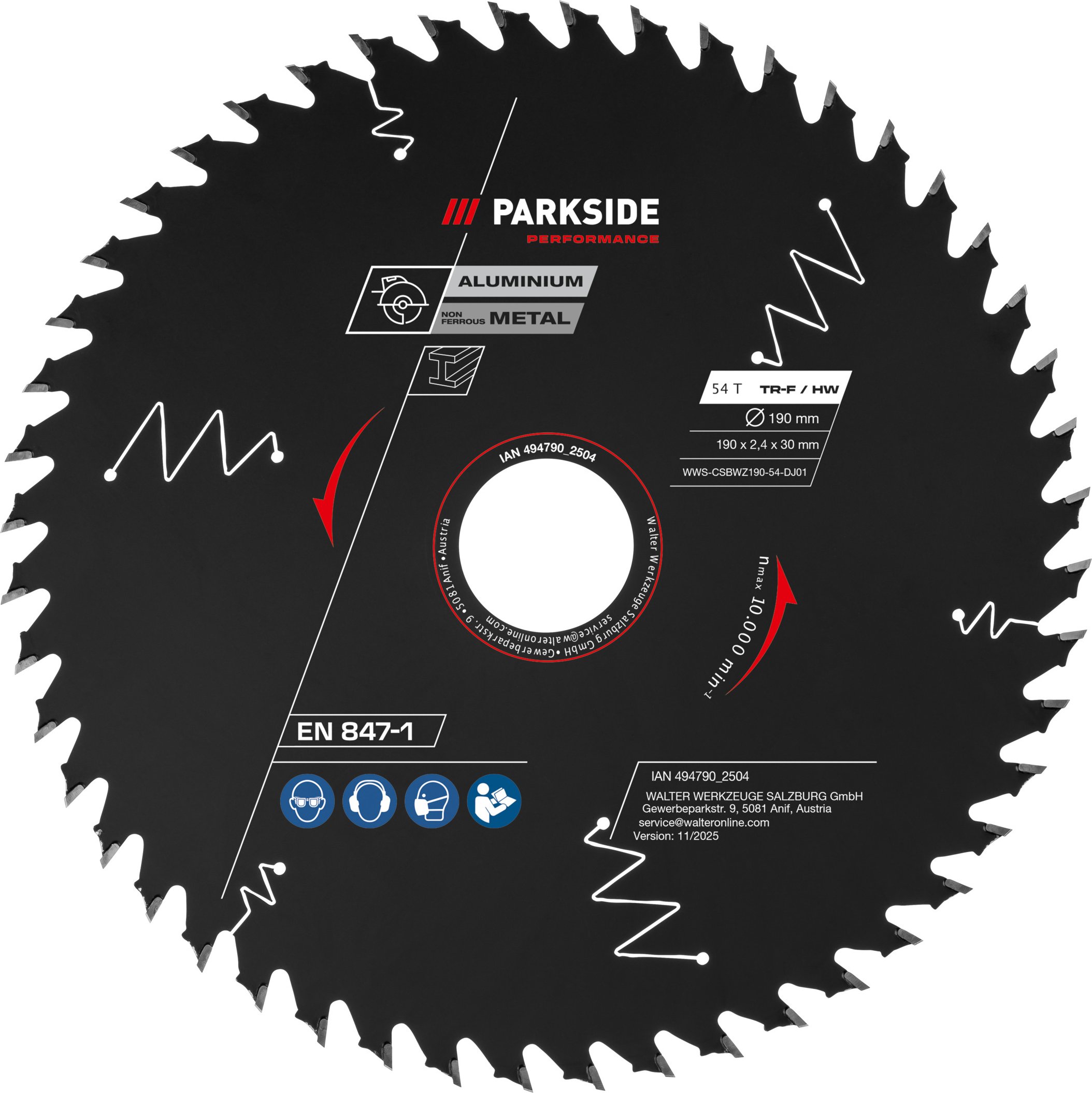 PARKSIDE PERFORMANCE® Kreissägeblätter 190 mm Holz/Multi (Multi 54 Zähne)