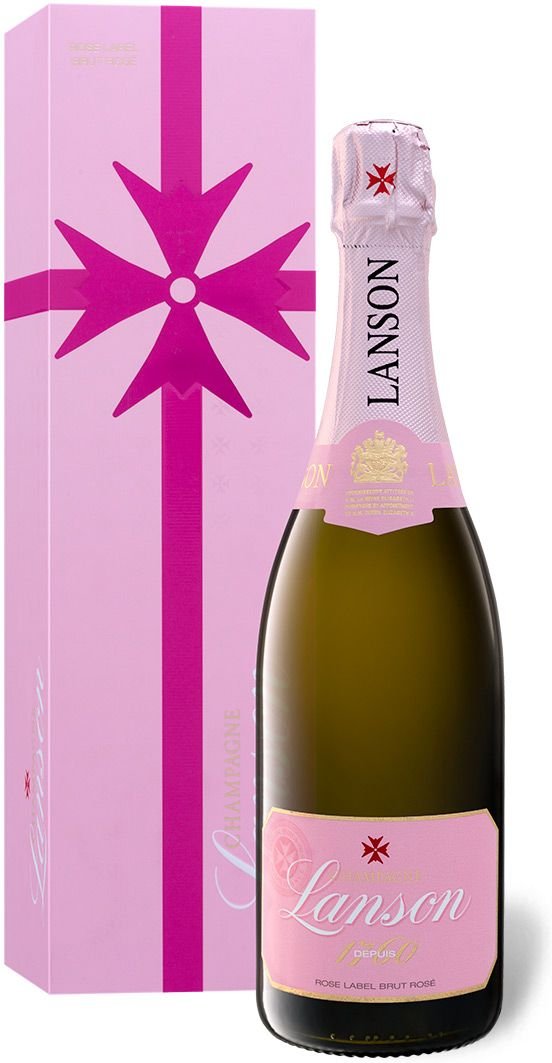 Lanson Brut Rosé mit Geschenkbox, Champagner