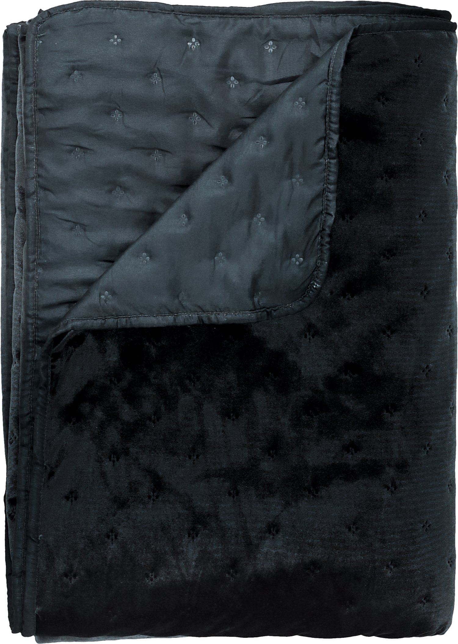 LIVARNO® Velours-Tagesdecke, 200 x 240 cm (Grau)