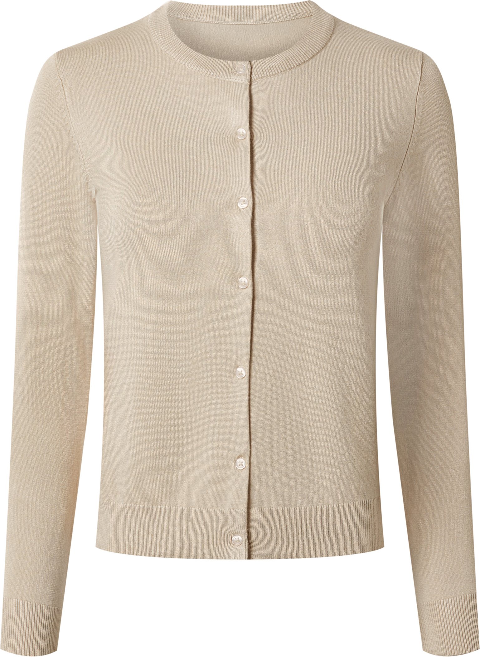 esmara® Damen Cardigan Feinstrick (Beige, M(40/42))