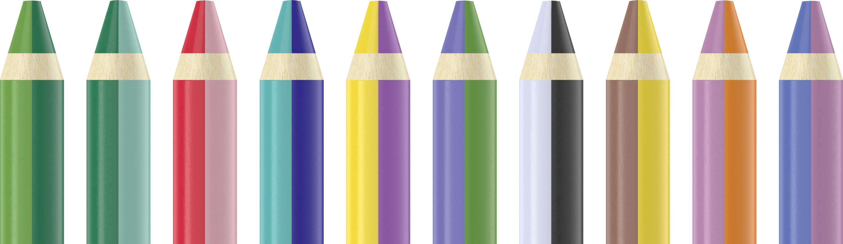 crelando® Kinder Buntstifte, 10 Stück (2 farbig)