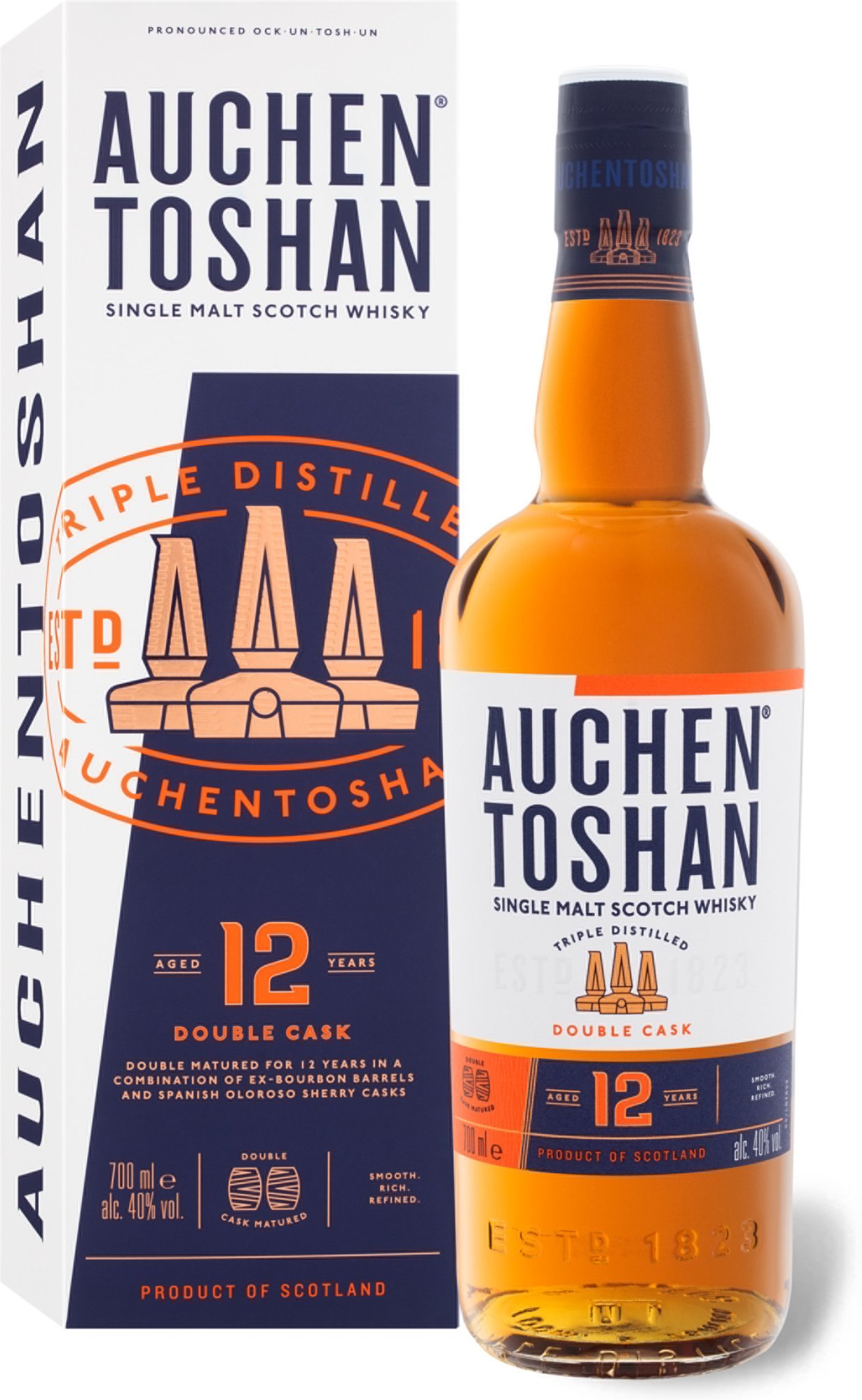 AUCHENTOSHAN Lowland Single Malt Scotch Whisky 12 Jahre mit Geschenkbox 40% Vol
