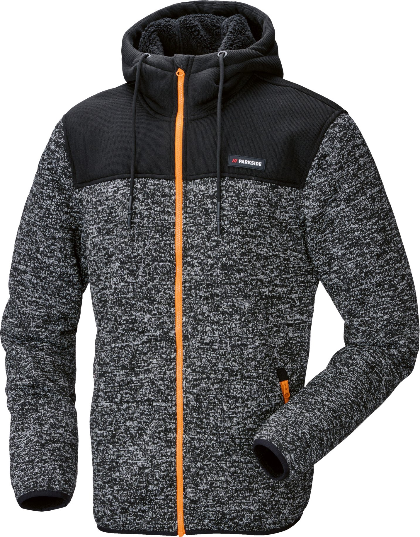 PARKSIDE® Herren Jacke Strickfleece Teddyfutter (Schwarz, XL (56/58))