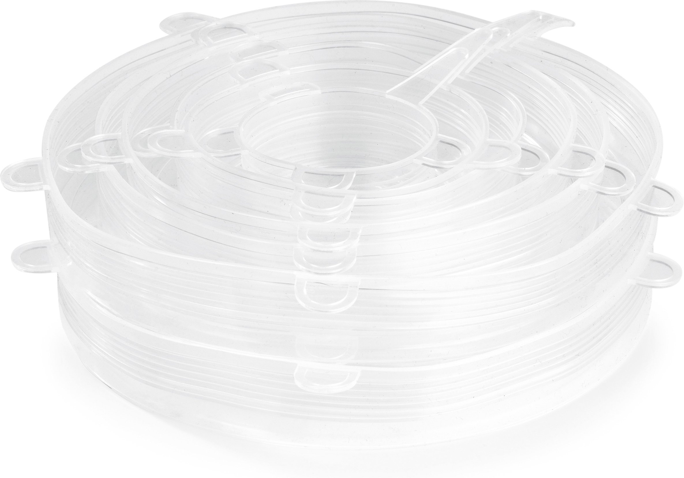 GOURMETmaxx Flexible Silikondeckel transparent, 12-teilig