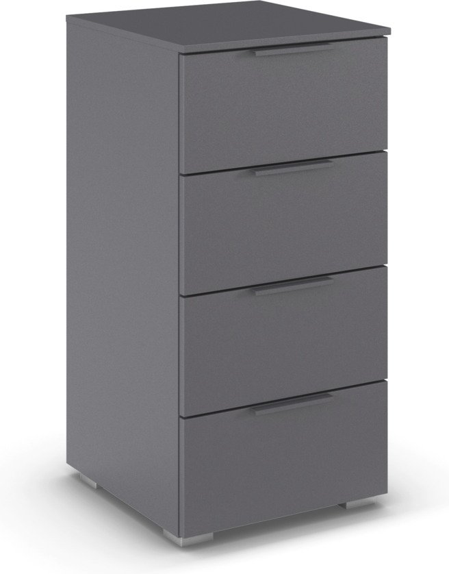 rauch ORANGE Alabama Kommode (4 Schubladen, graumetallic, 40 x 81 cm)