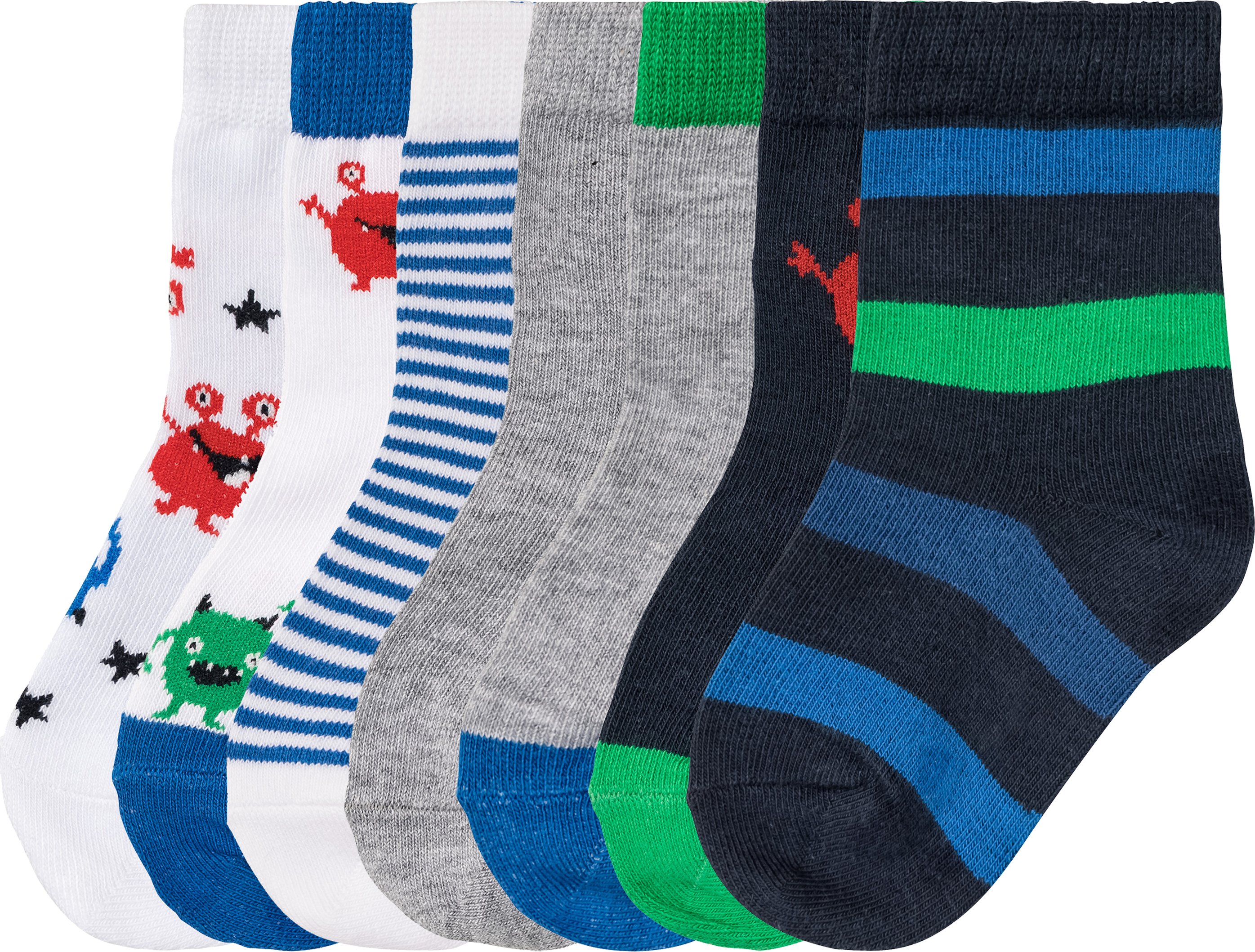 Thumbnail - lupilu® Kleinkinder Jungs Socken OCS 7er (grau/blau/weiß/gemustert, 23/26)