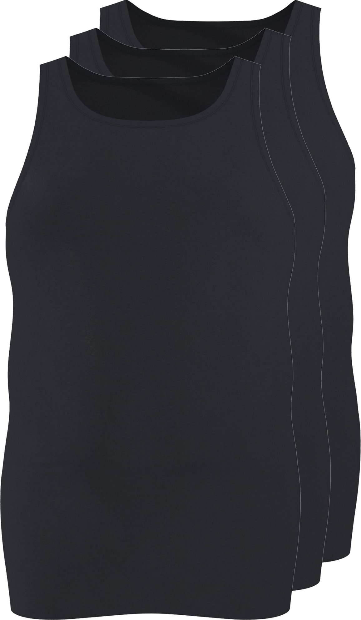 esmara Men Herren Achselhemd Feinripp, 3 Stück (Schwarz, 8/XXL)