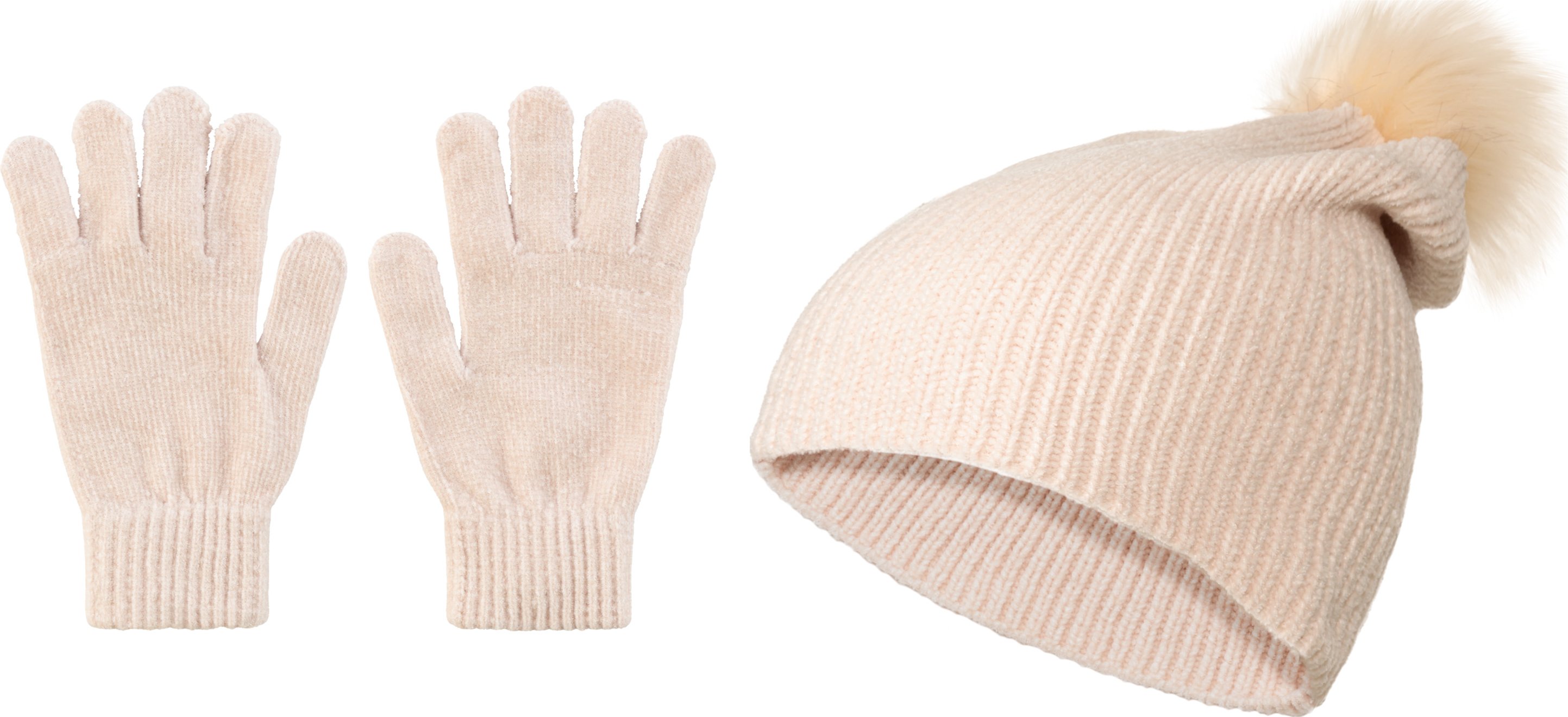 esmara® Damen Mütze/Handschuhe (Creme, One Size)