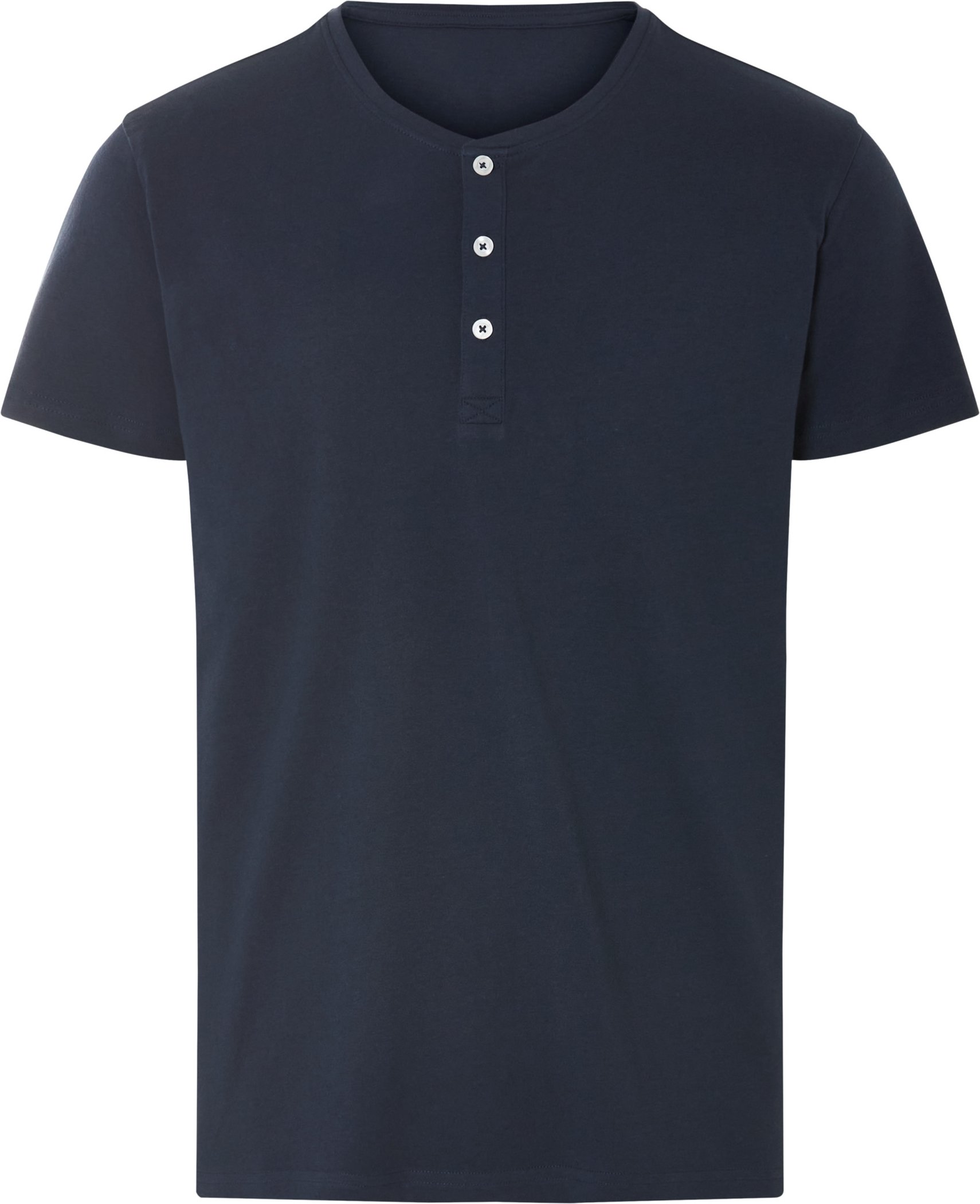 esmara Men Herren T-Shirt, mit Knopfleiste (navy, L(52/54))