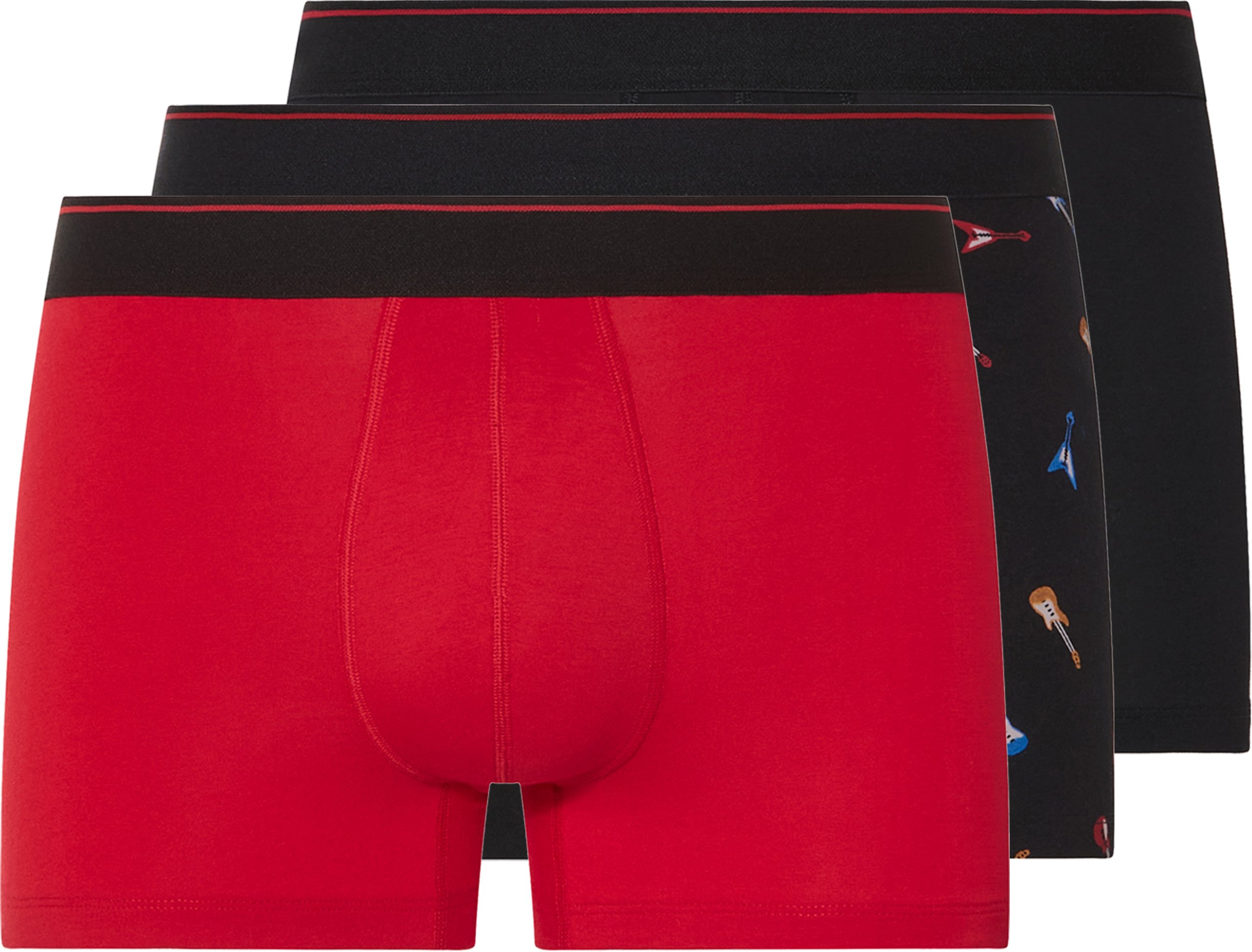 Thumbnail - esmara Men Herren Boxer, 3 Stück (Schwarz/Rot, 7/XL)