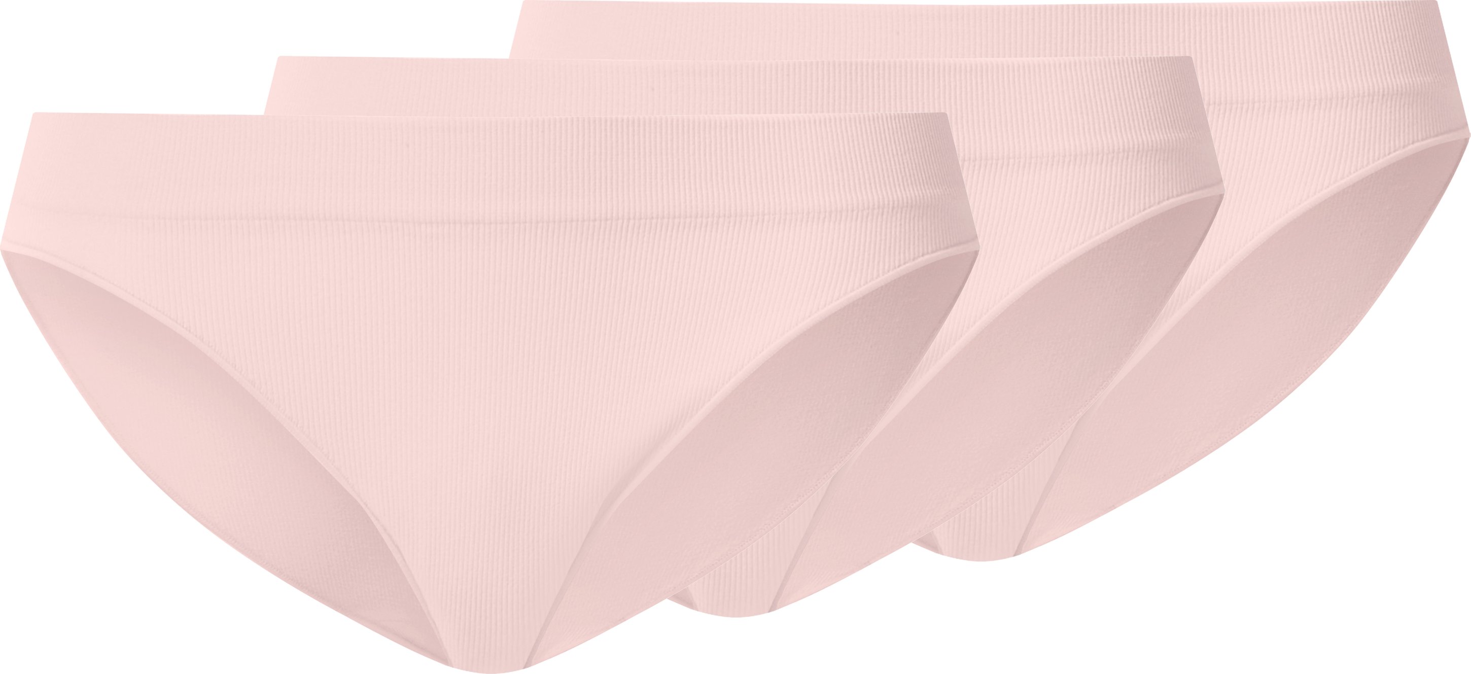 esmara® Damen Slip Rippe seamless, 3 Stück (Rosa, L(44/46))