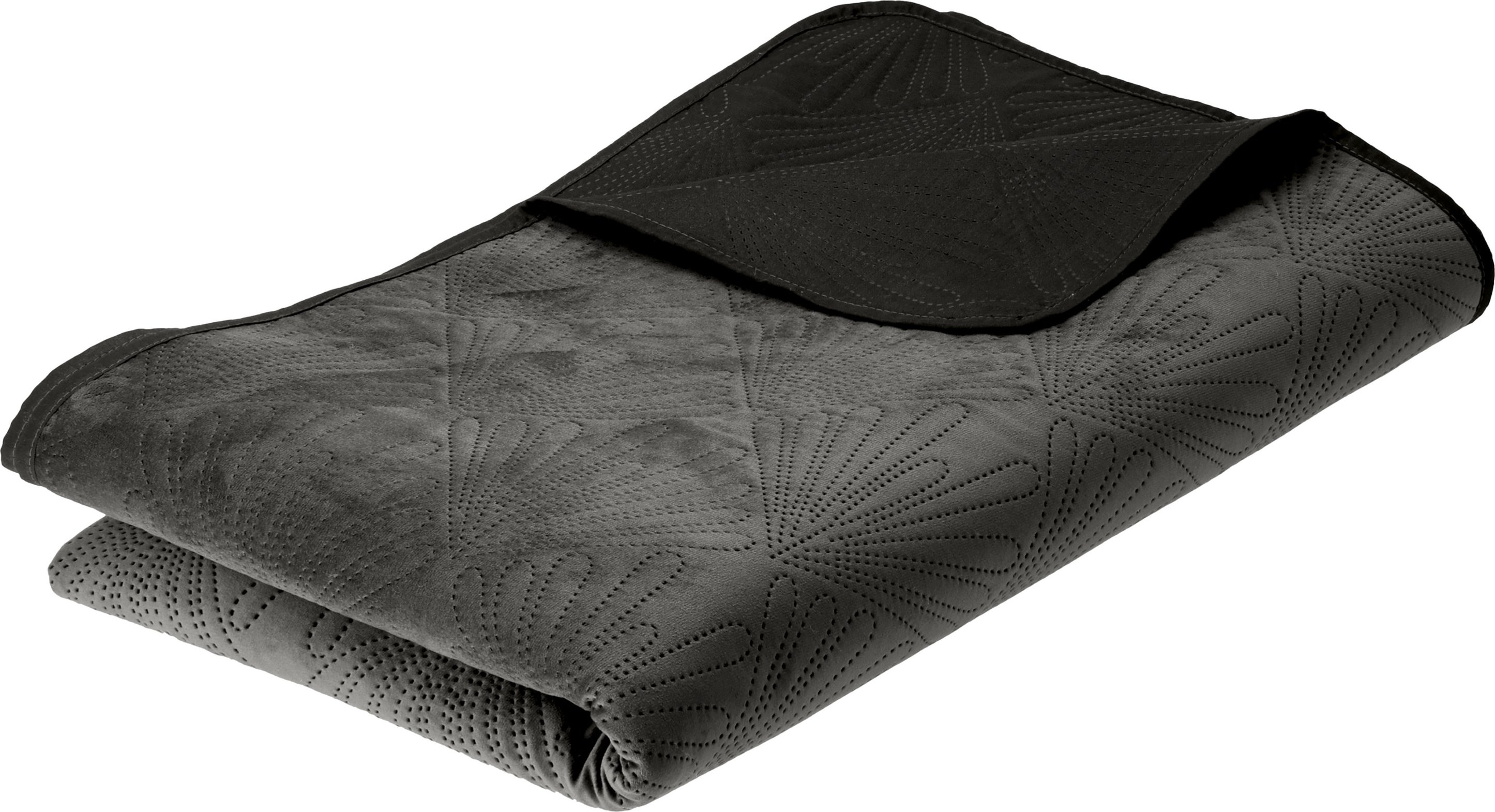 LIVARNO® Tagesdecke Samt 200 x 220 cm (Dunkelgrau)