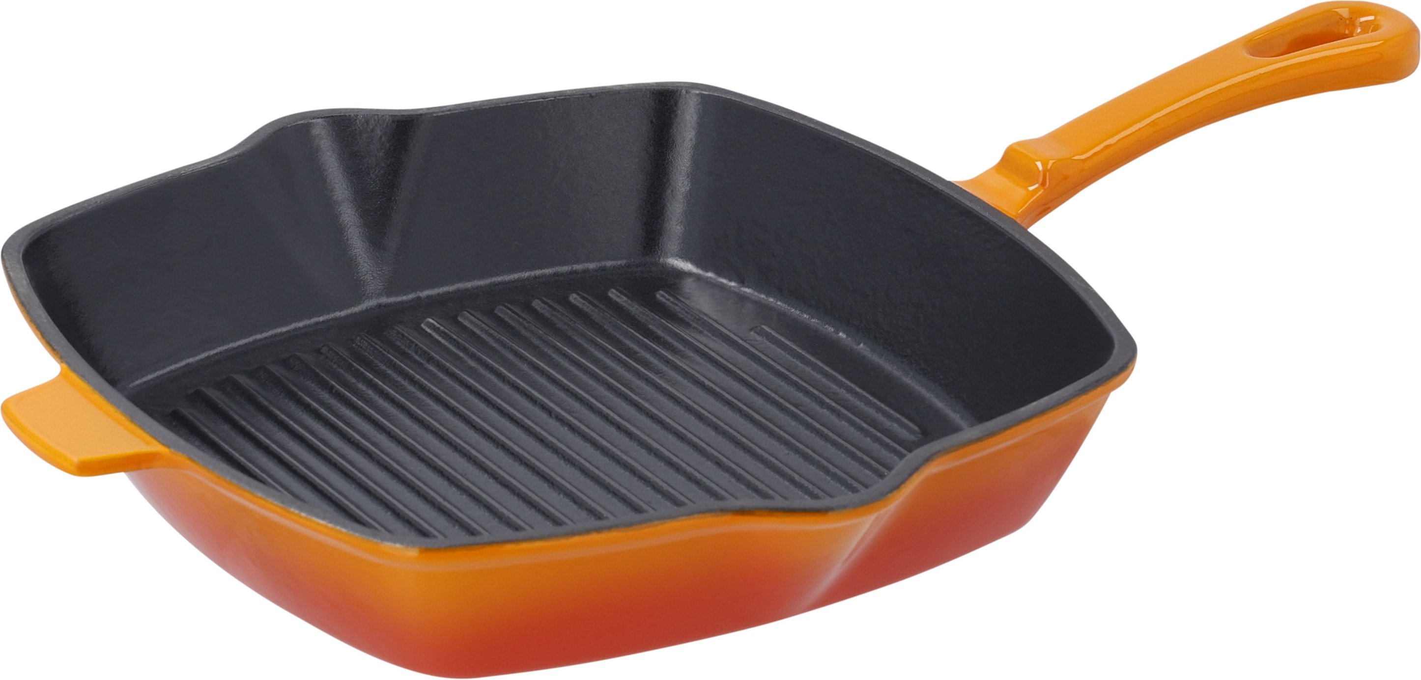SILVERCREST® Premium-Gusseisengrillpfanne 24 cm, für alle Herdarten (Orange)