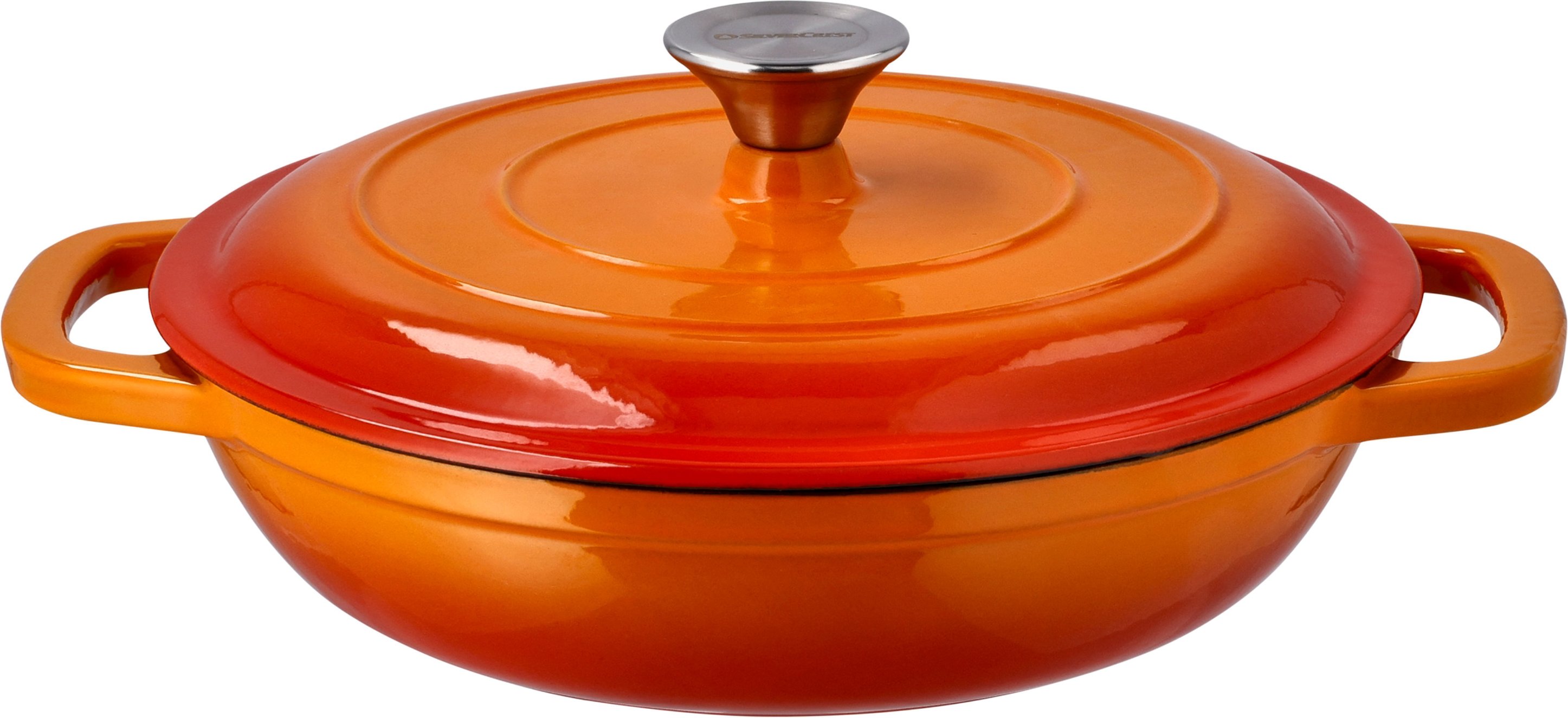 SILVERCREST® Servierpfanne Gusseisen 26 cm / 2,4 Liter (Orange)