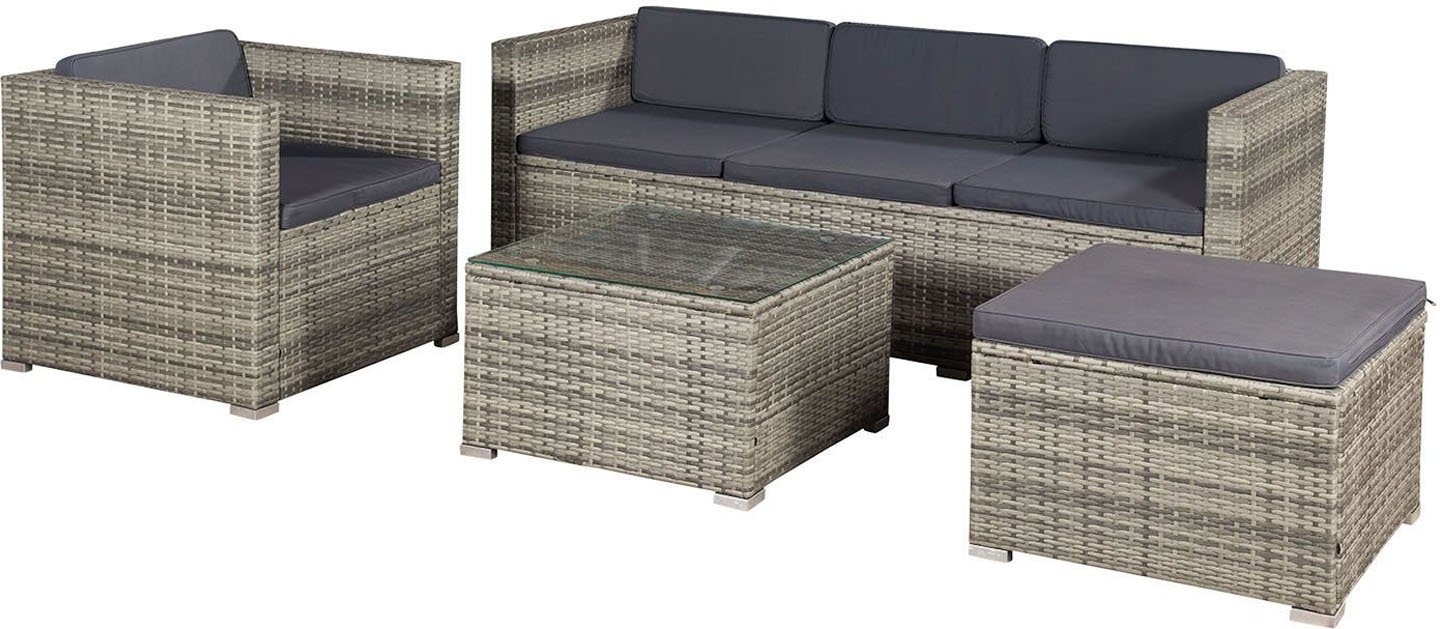 Juskys Gartenlounge Punta Cana (L, grau-meliert)