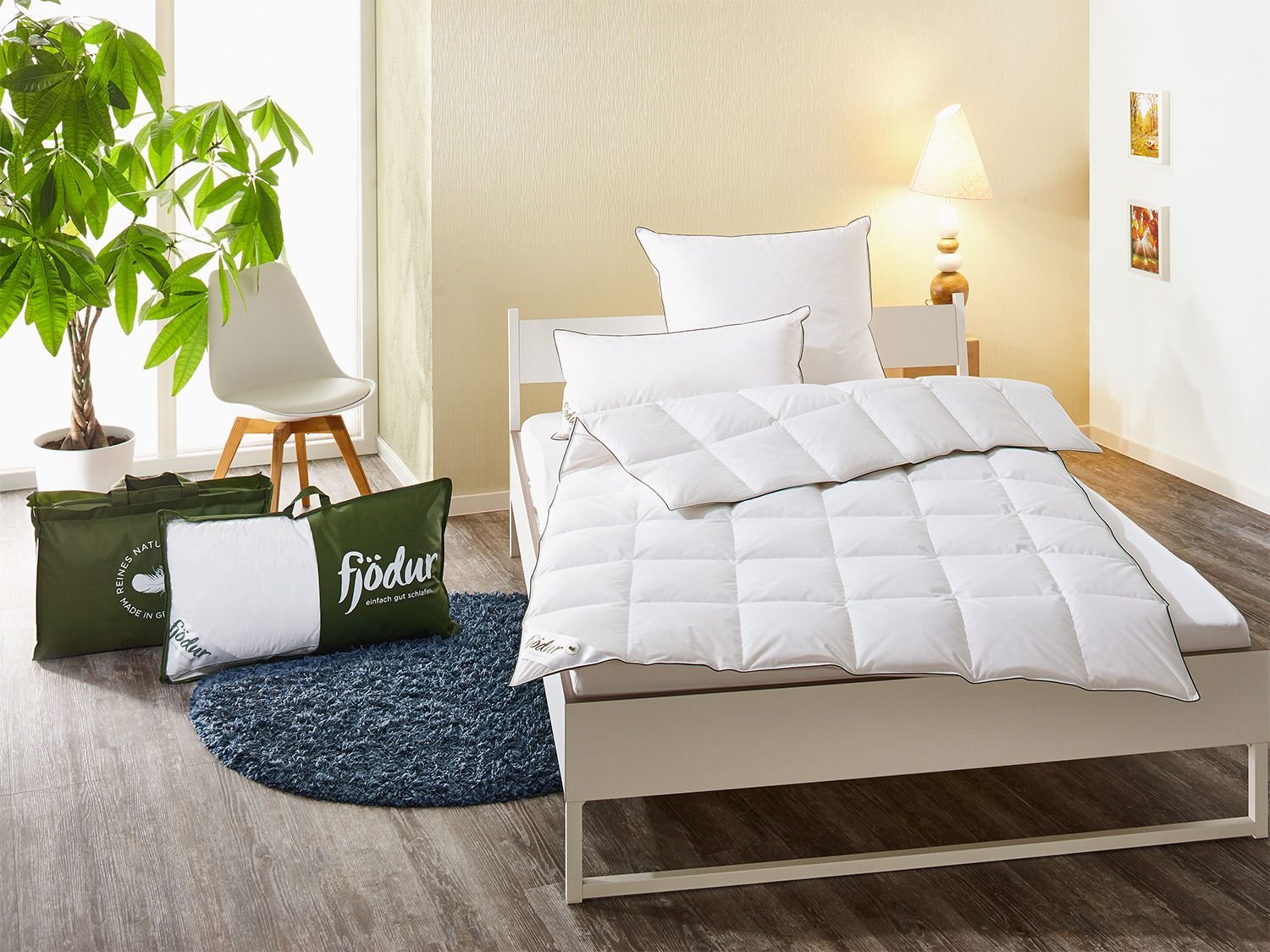 Fjödur Feder- / Daunen-Kassettenbettdecke Klassik, medium (155 x 220 cm)